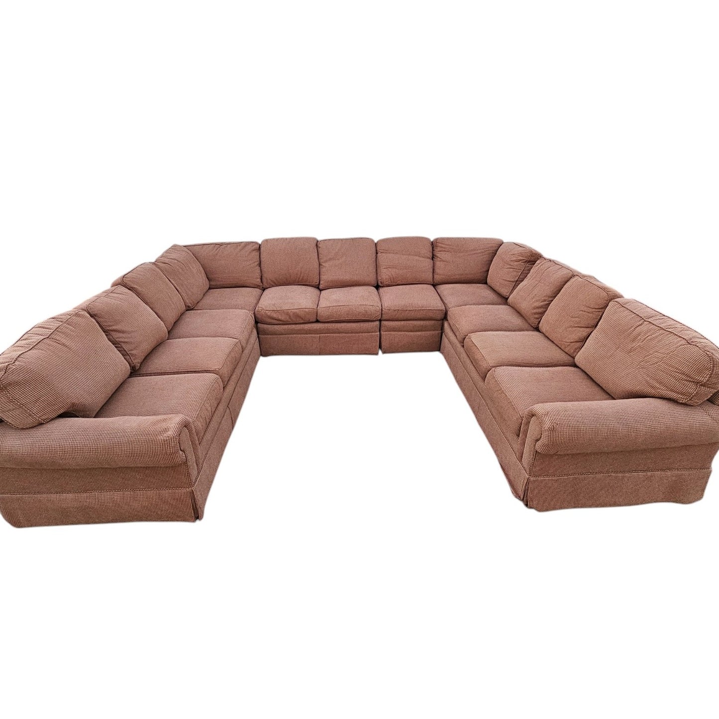 Higland House Large U Shaped Down Filled Sectional with Pillows and Stools
