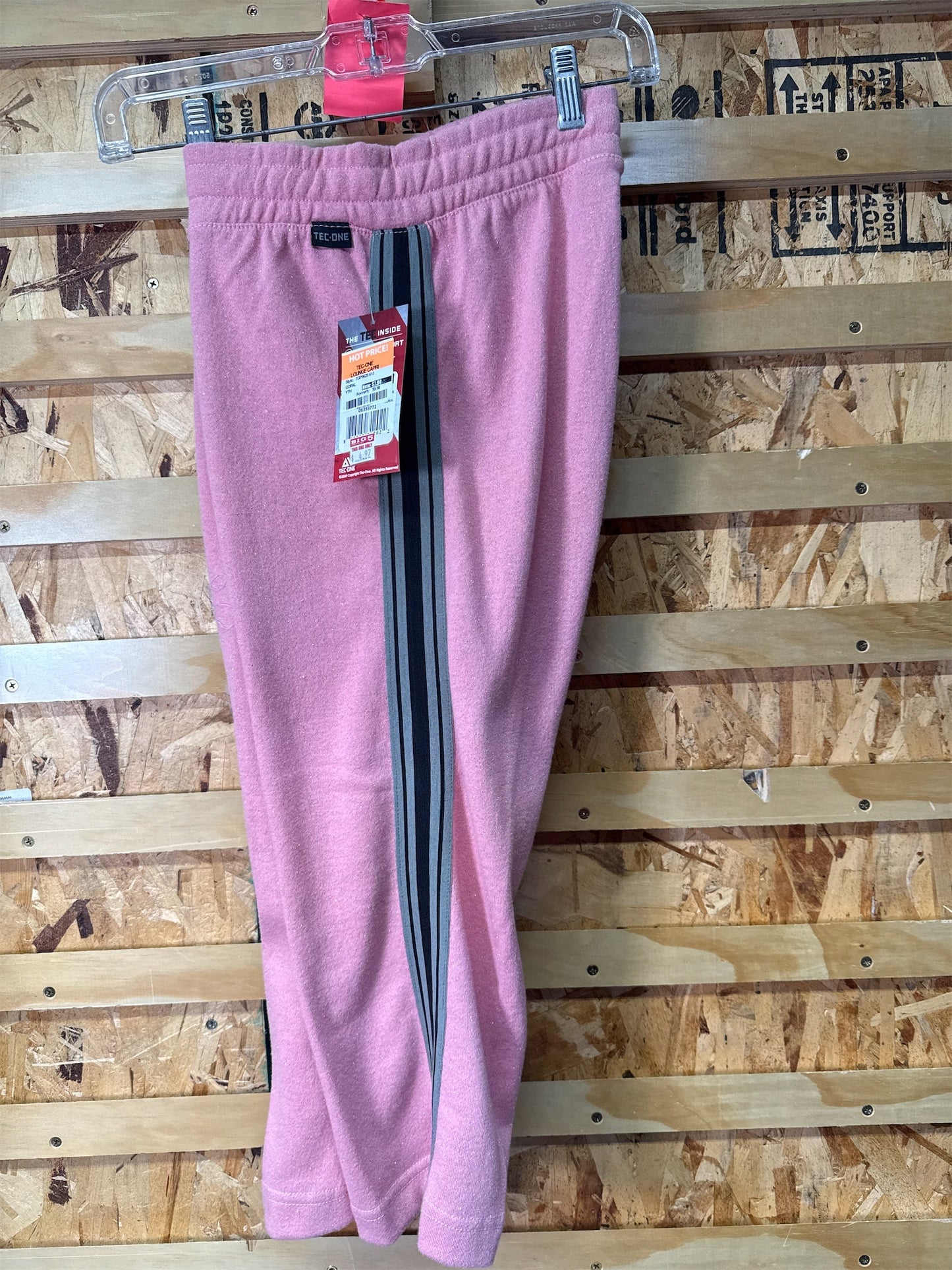 TEC-ONE Youth Lounge Capri Pants - Coral, Size Large