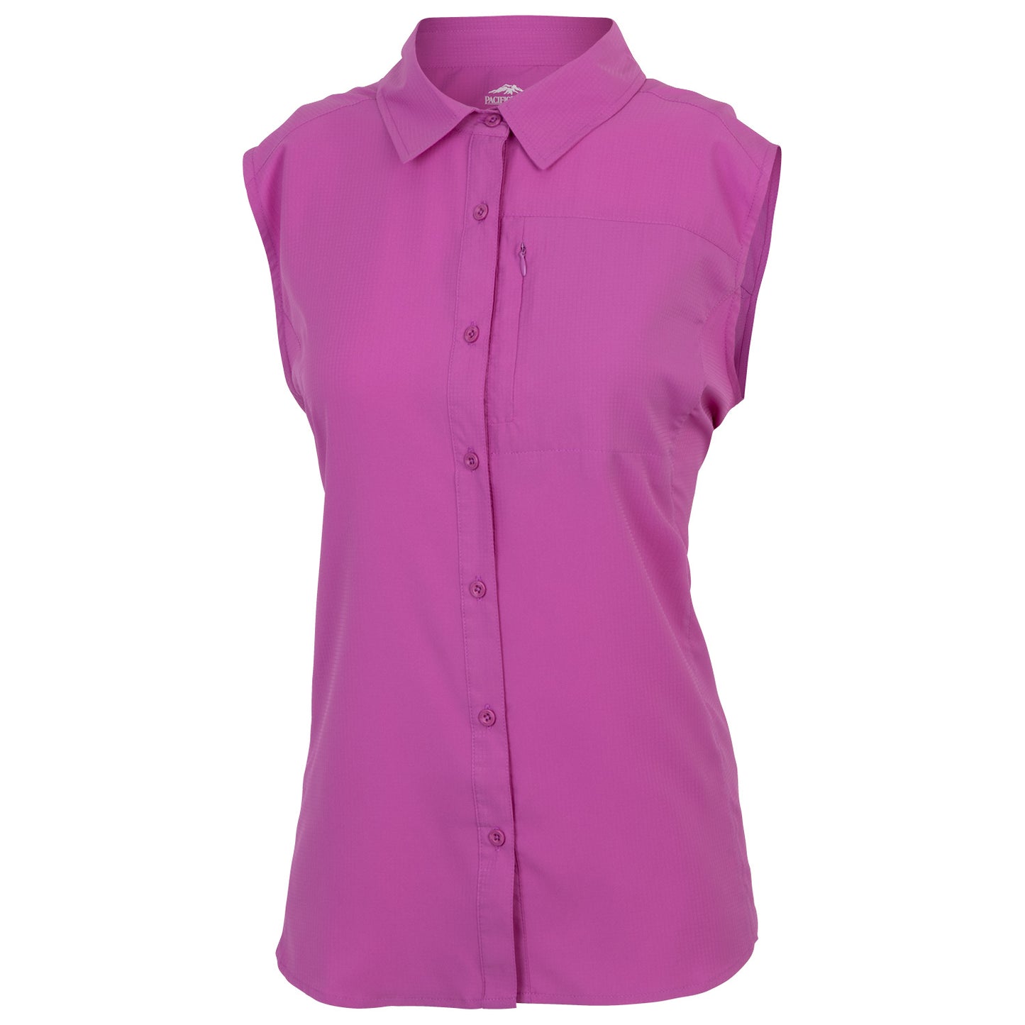 Pacific Trail Women's Sleeveless Technical Woven Button-Down Shirt, Pink, Size M