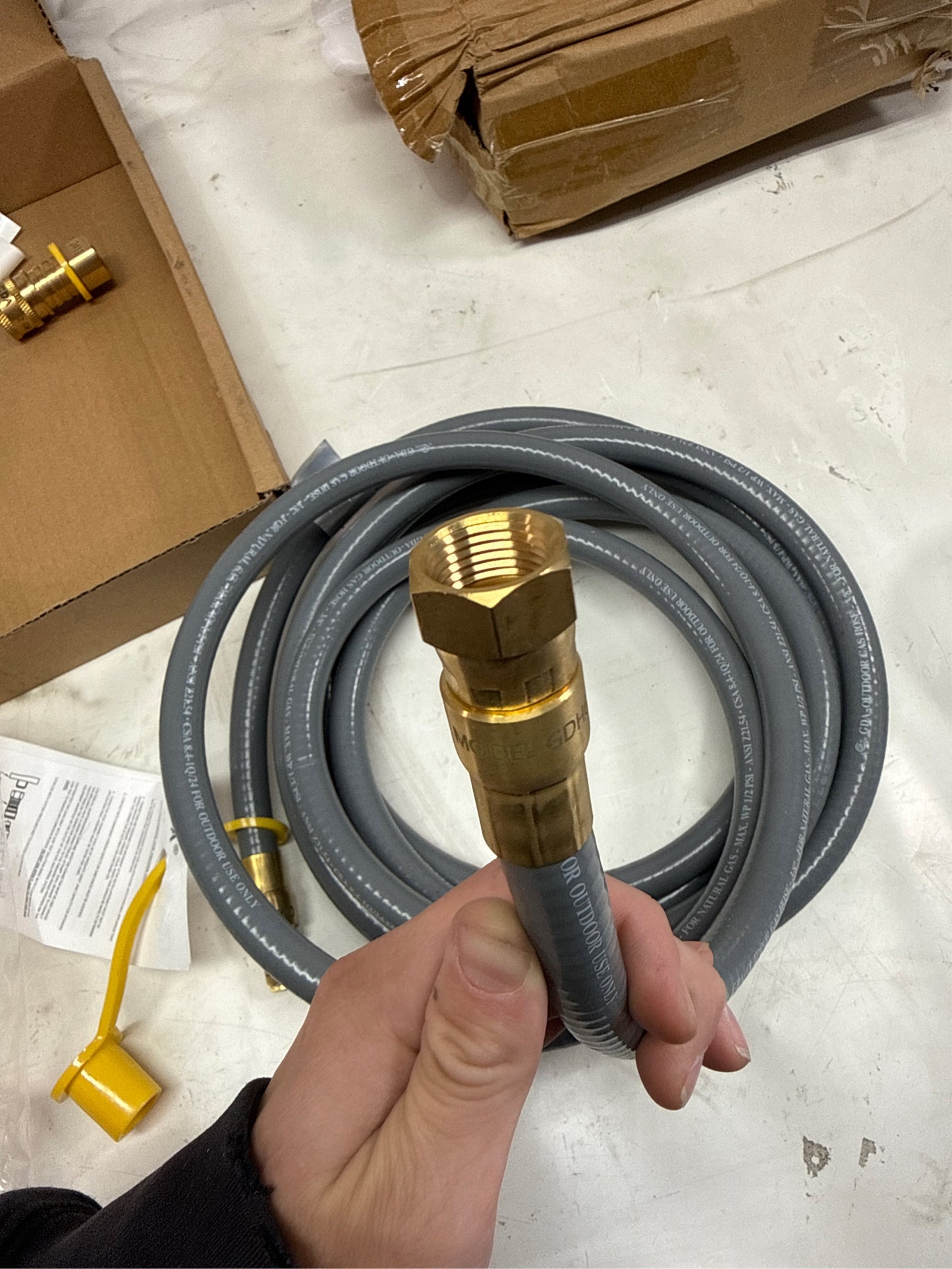 15 Feet 3/8 inch ID Natural Gas Grill Hose with Quick Connect Fittings, Natural Gas Line for Grill, Pizza Oven, Heater and More Low Pressure Appliance