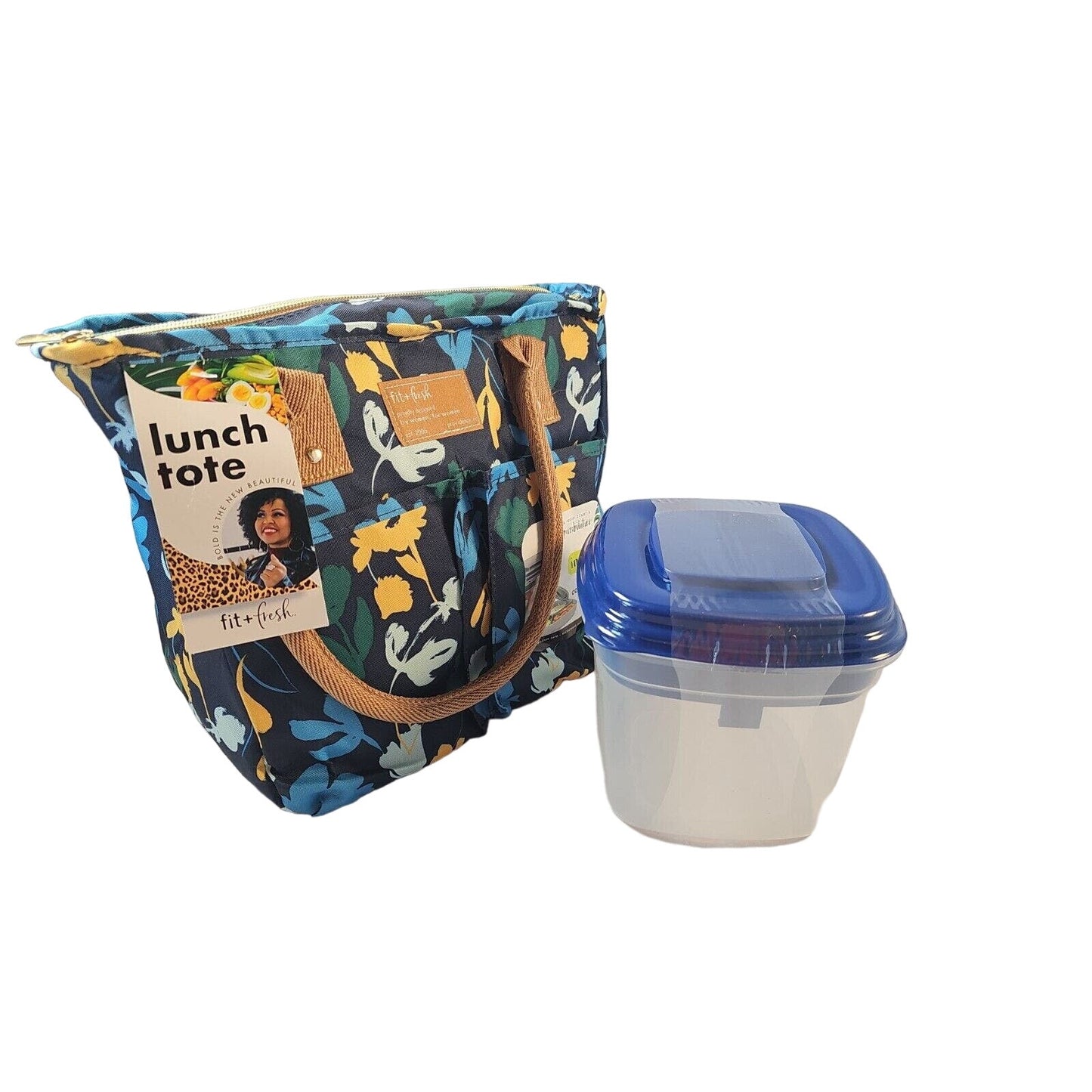 Fit & Fresh Summerton Lunch Tote with Salad Container - Blue