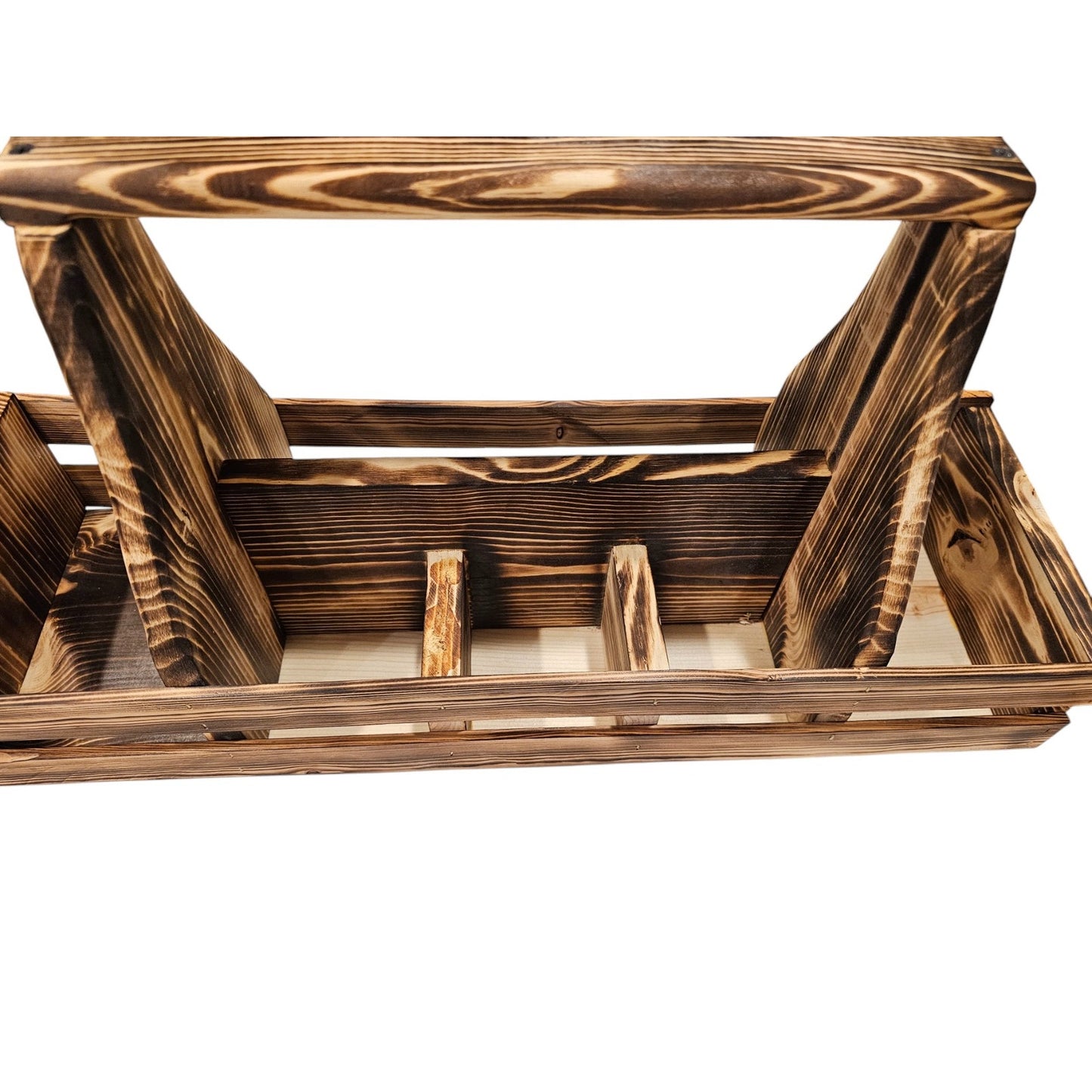 Wooden Picnic BBQ Caddy Condiment Holder - Made in Utah