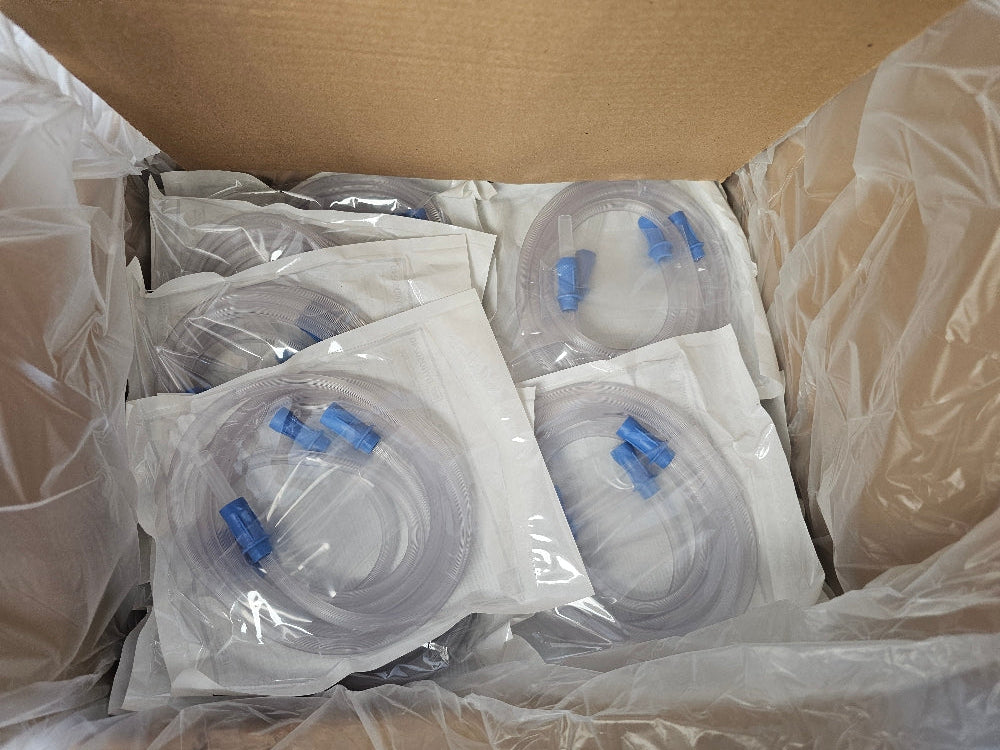 Sterile Non-Conductive Suction Tubing with Scalloped Connectors, 3/16" X 20', 3/16" X 6', Case of 50