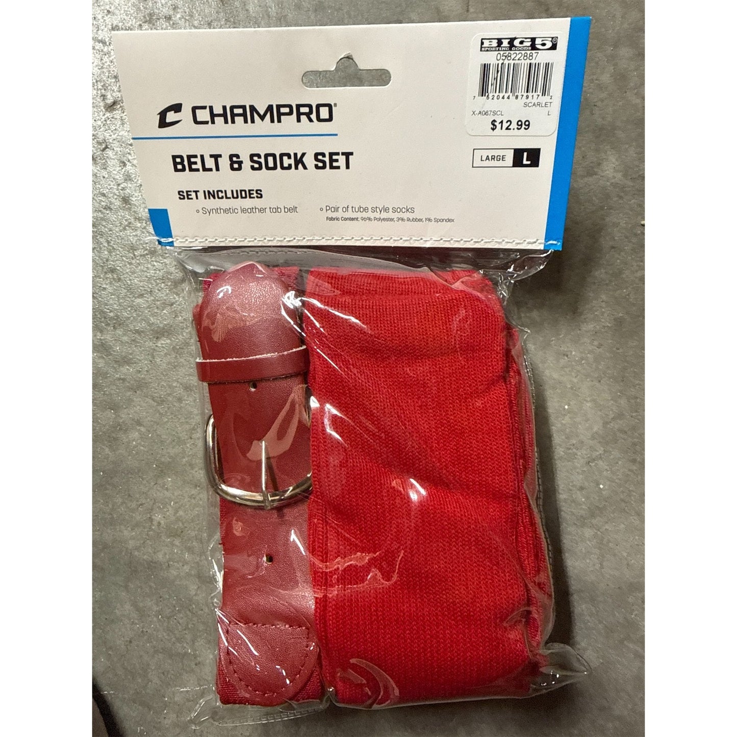 Champro Baseball Belt and Sock Set - Large, Scarlet, Durable Sports Gear, L