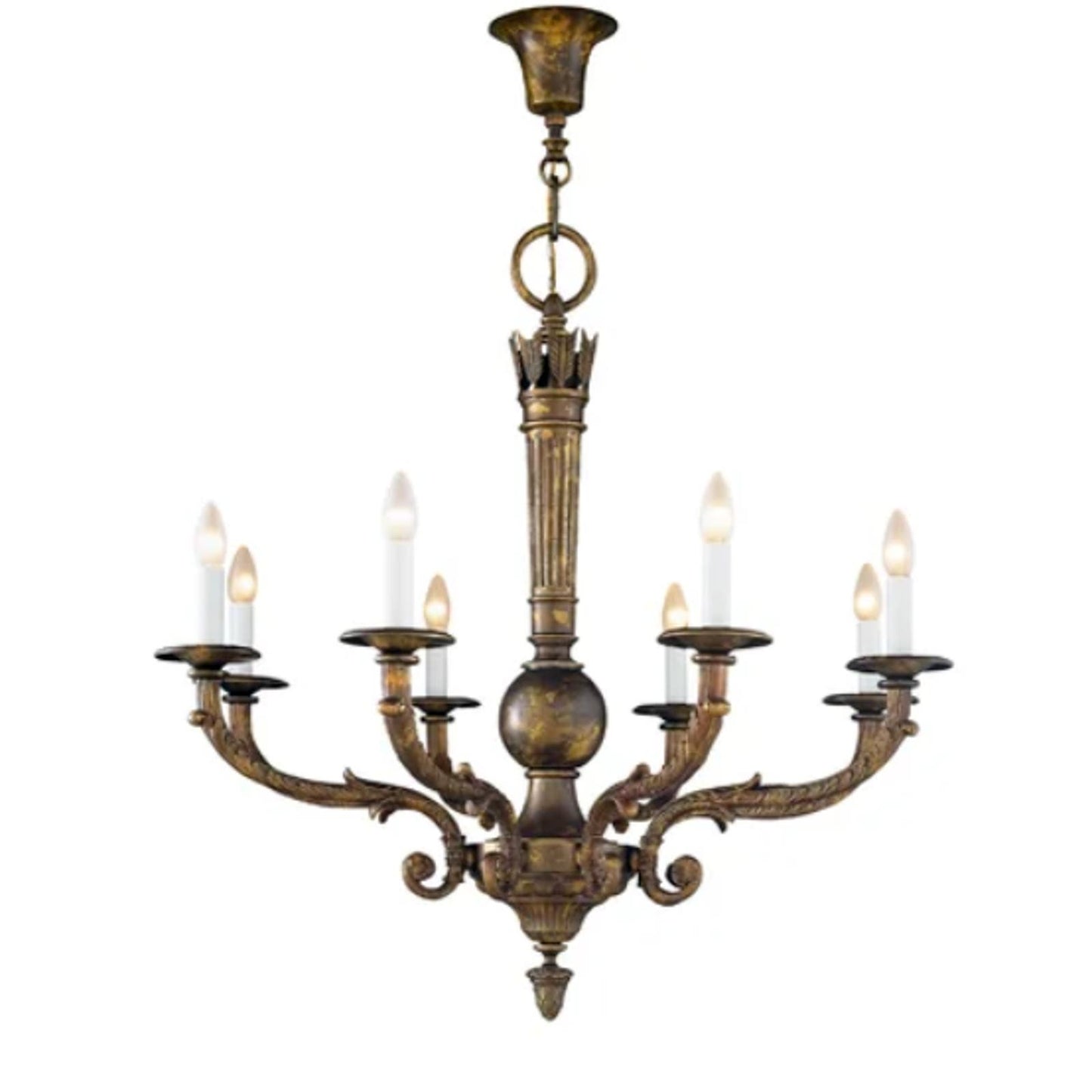 Traditional 8 Candle Bronze Casting Chandelier