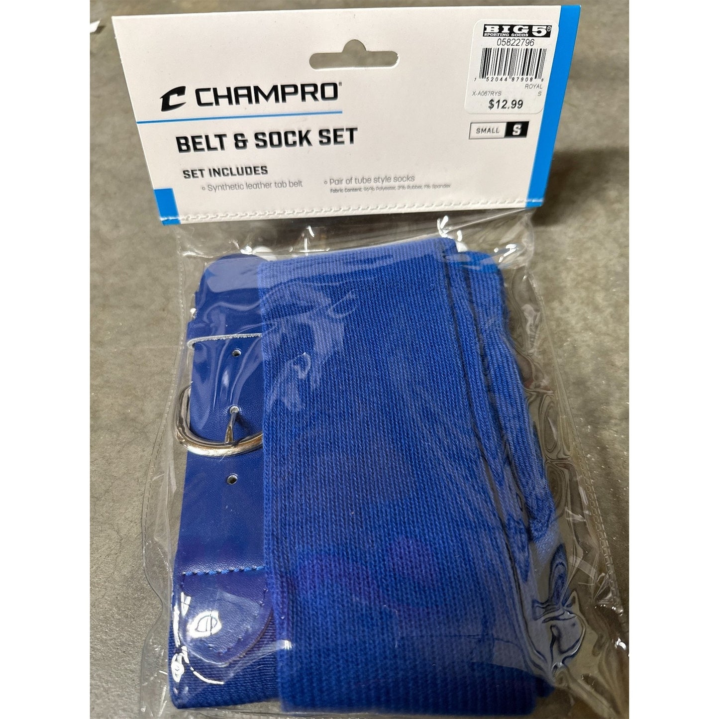 Champro Baseball Youth Belt and Sock Set - Small, Royal Blue, S