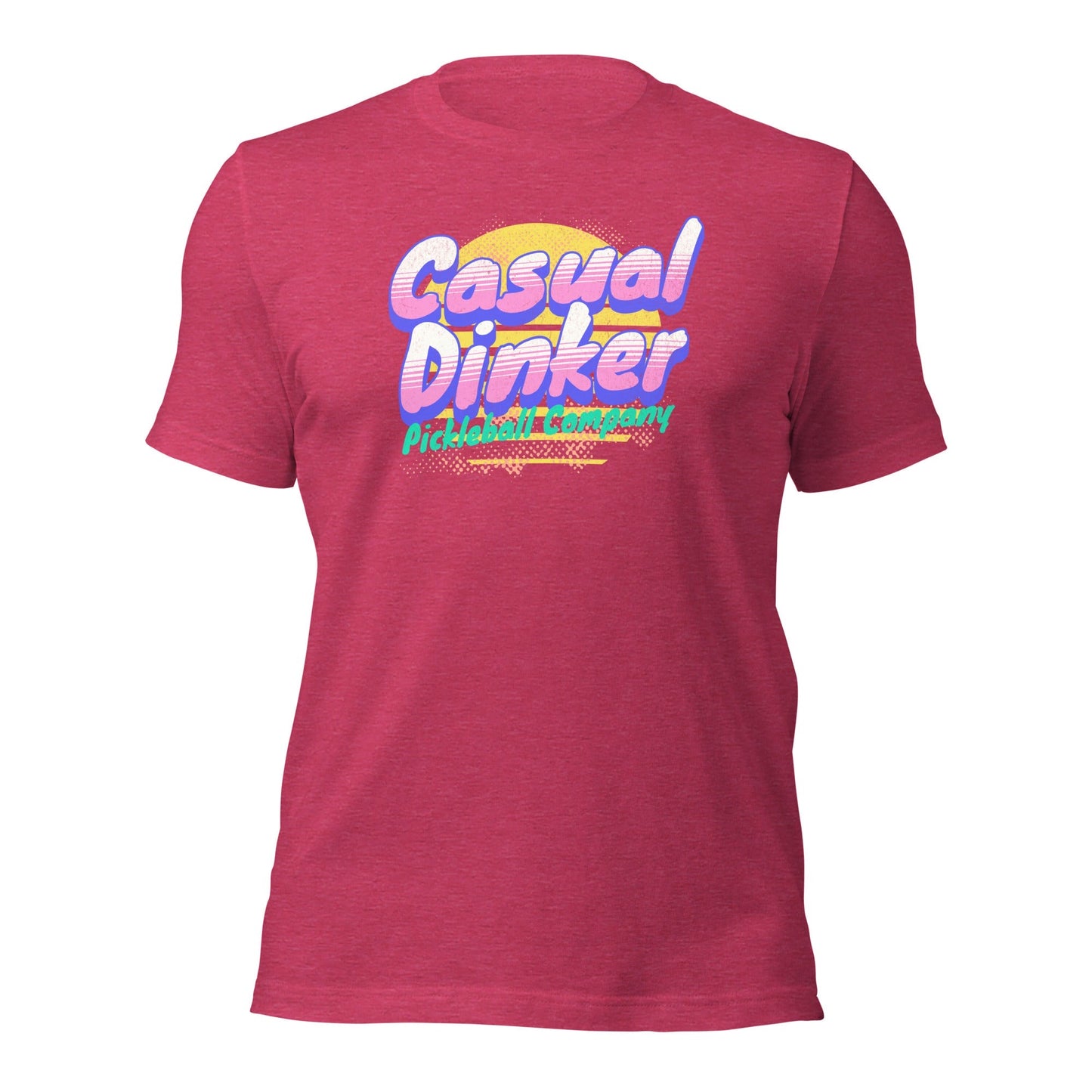 Casual Dinker Pickleball Co, 2.5 on the Court, Unisex T-shirt, Berry Heather