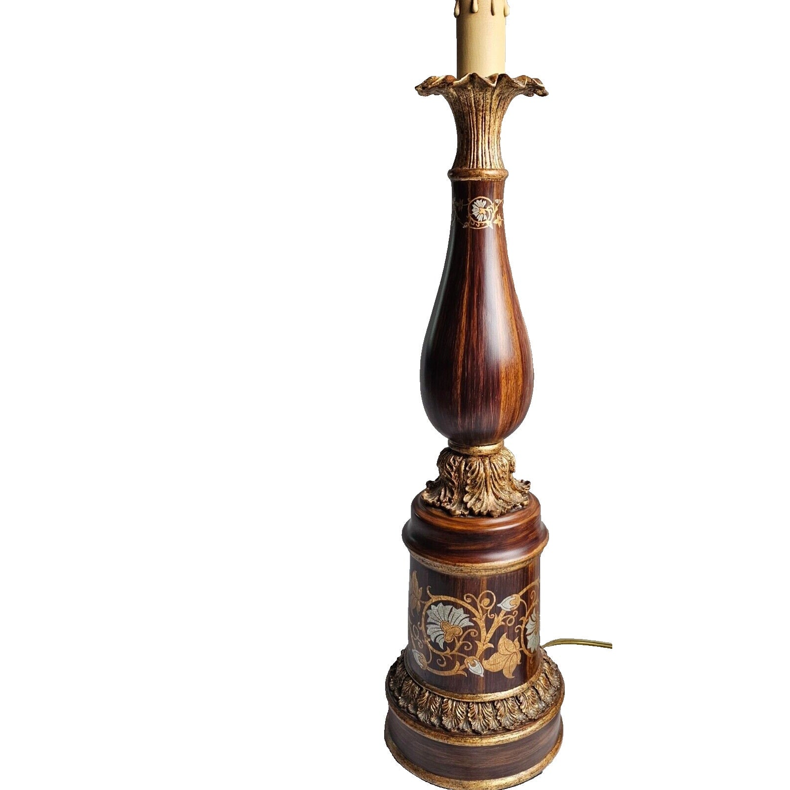 Bradburn Gallery Hand Painted Rosewood Lamps Pair