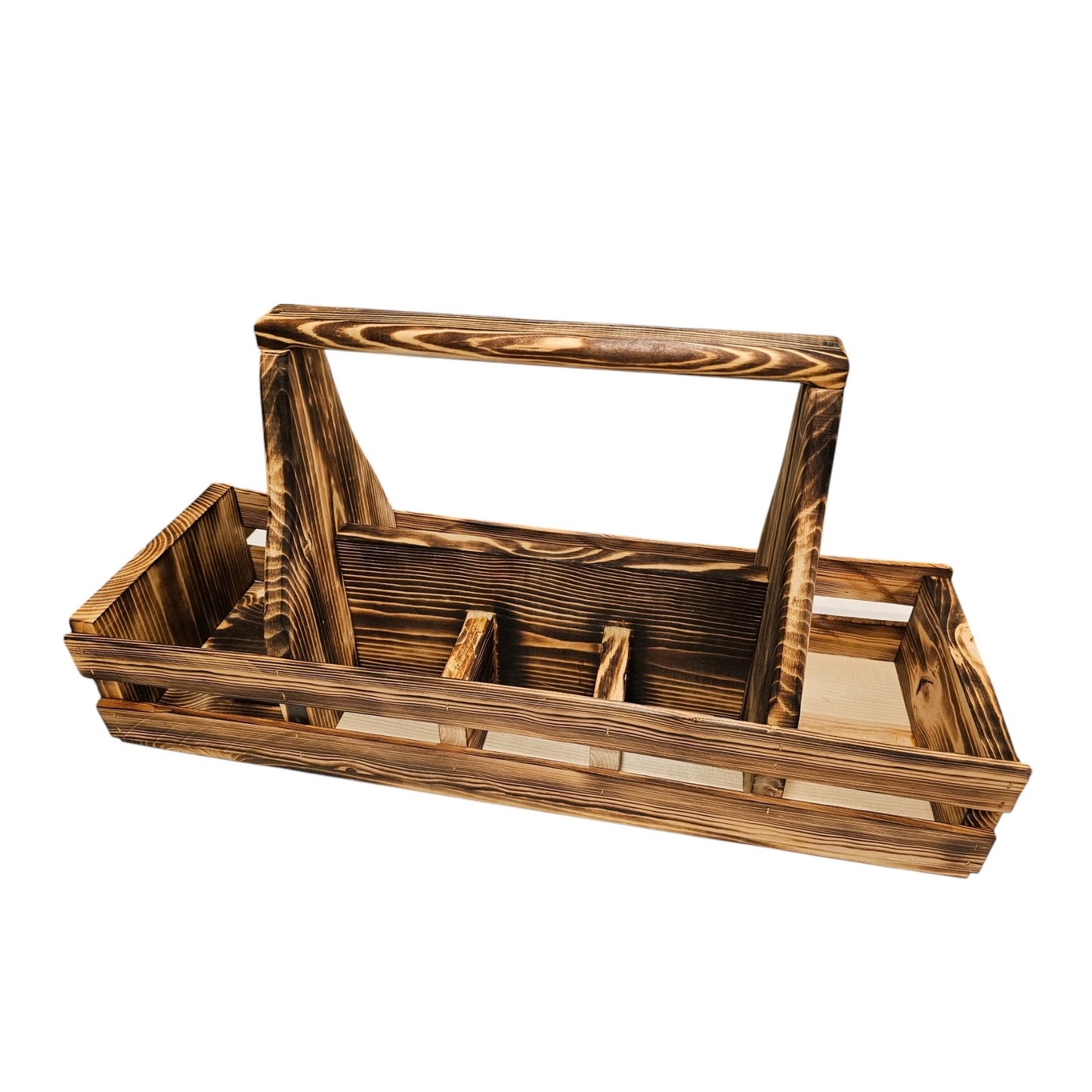 Wooden Picnic BBQ Caddy Condiment Holder - Made in Utah