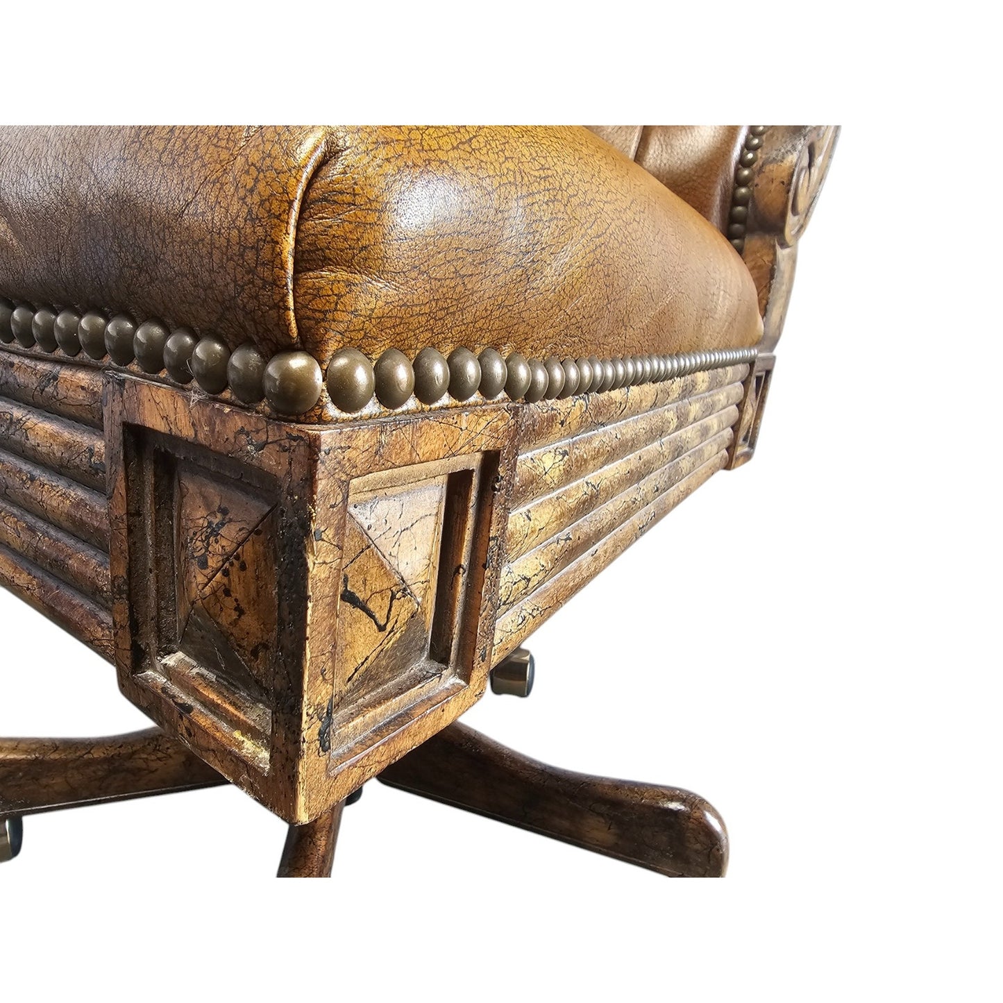 Our House Designs Custom Armless Executive Swivel Office Chair with Hand Tufting