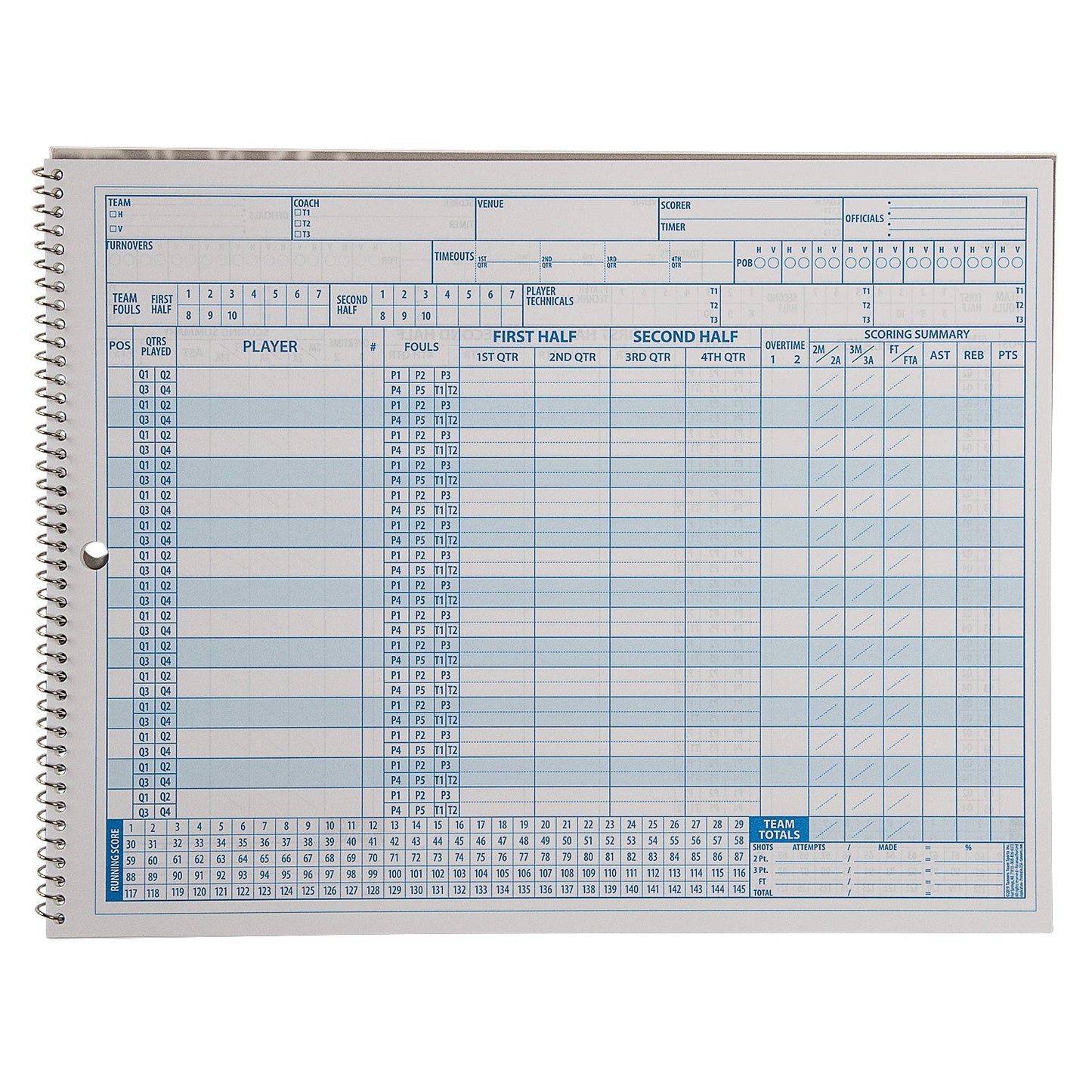 Hibbett Sports Basketball Scorebook - Spiralbound for Coaches & Fans