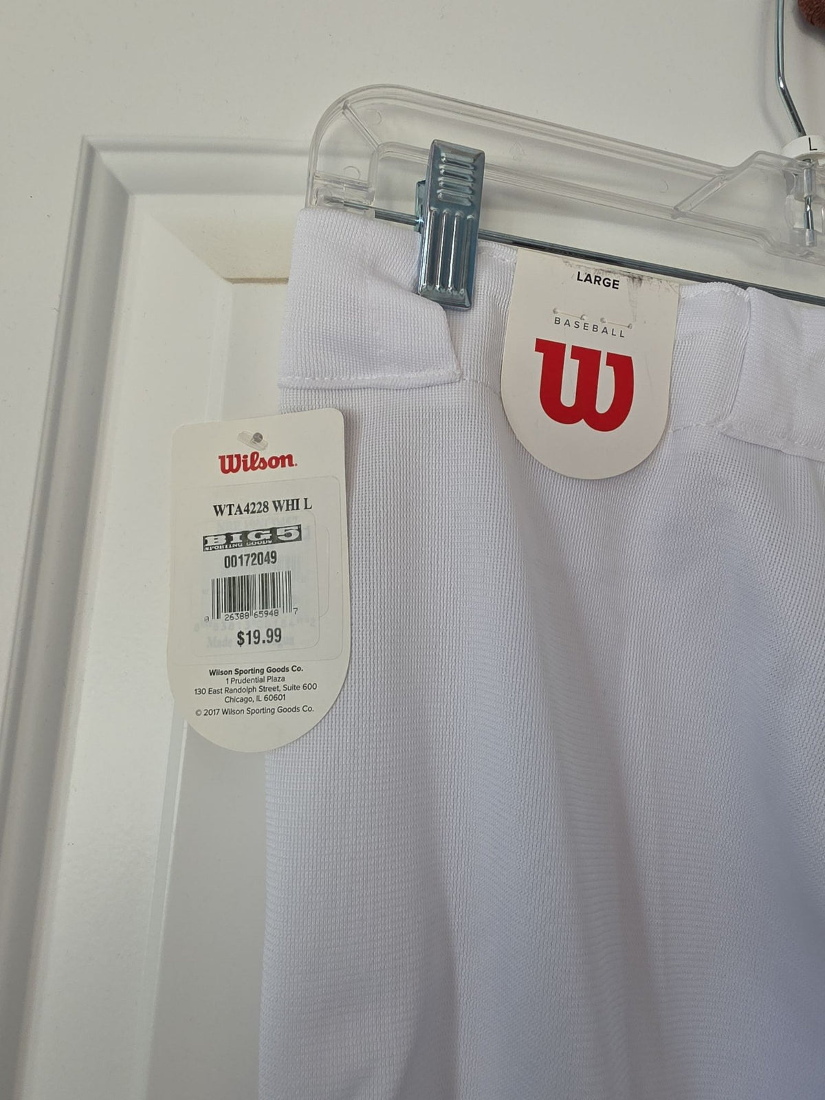 Wilson Youth Classic Fit Baseball Pants - White, Youth Large