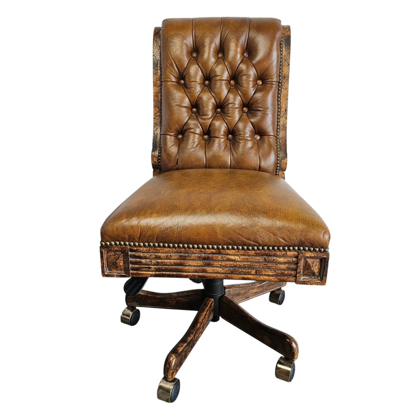 Our House Designs Custom Armless Executive Swivel Office Chair with Hand Tufting