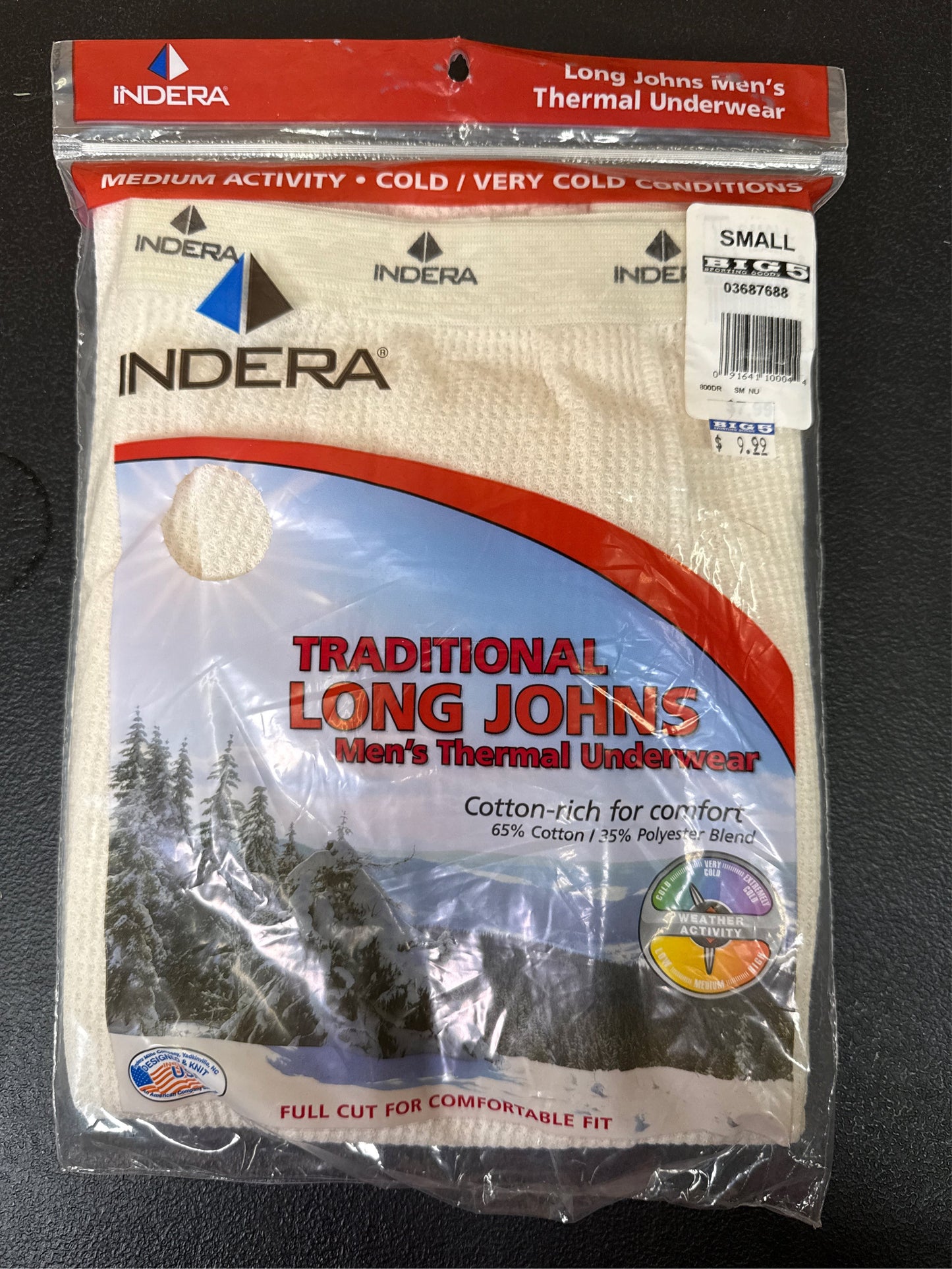 Indera Mills Men's Traditional Long Johns Thermal Underwear Bottoms - Small