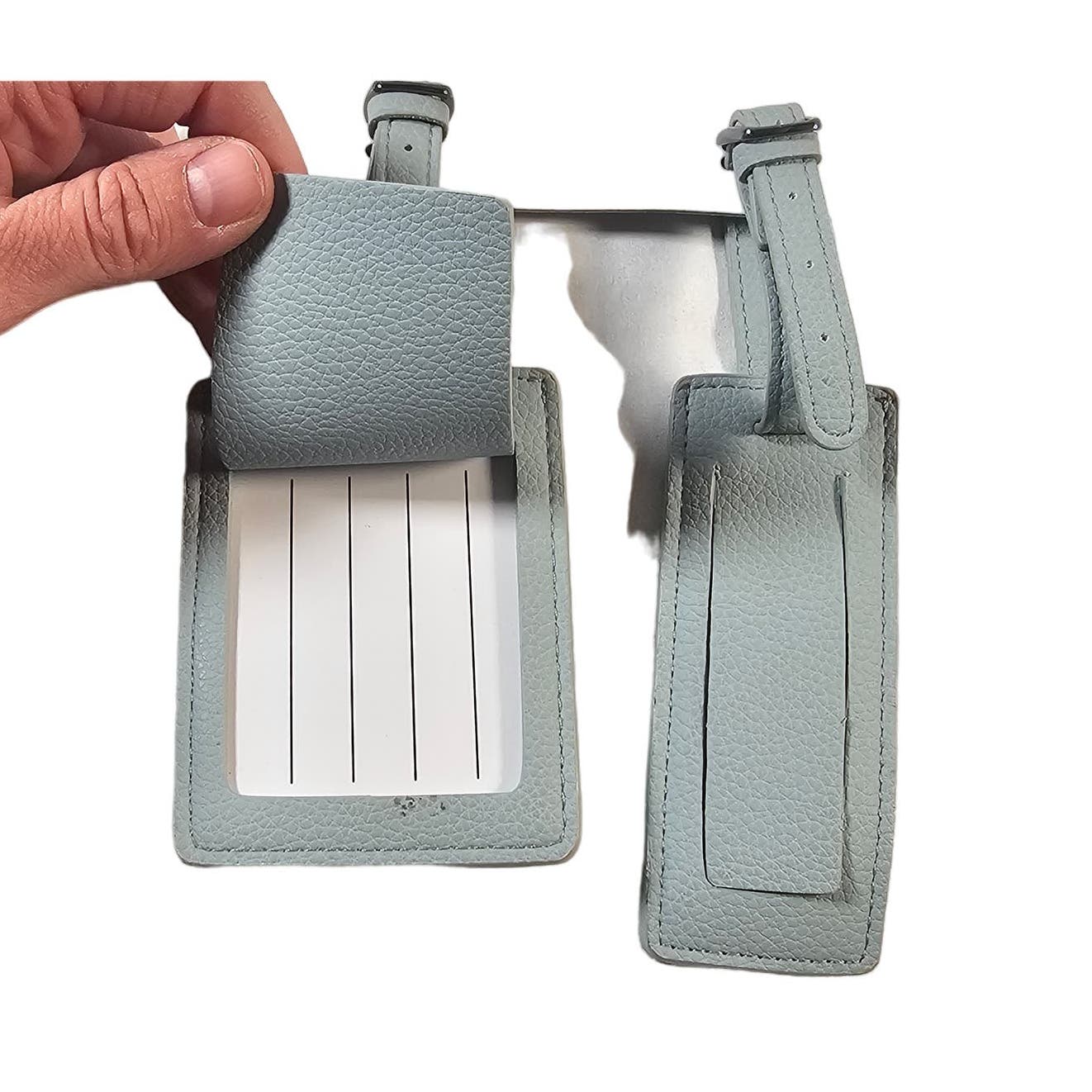Bulk Pack of 9 Open Story Luggage Tag Set Puritan Gray Leather