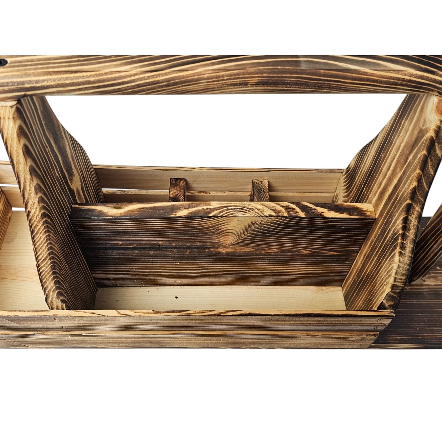 Wooden Picnic BBQ Caddy w/ Paper Towel & Condiment Holder - Made in Utah
