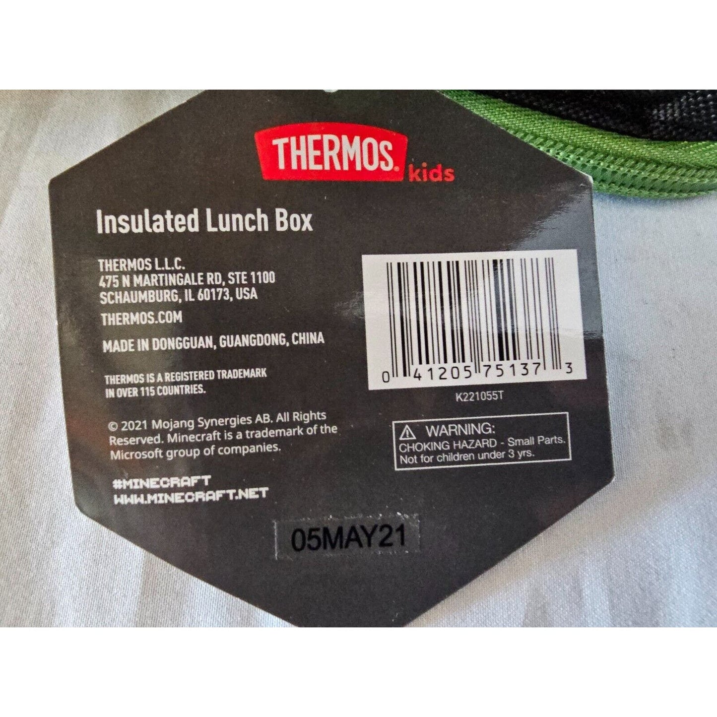 Thermos Kids Insulated Reusable Single Compartment Lunch Bag, Minecraft