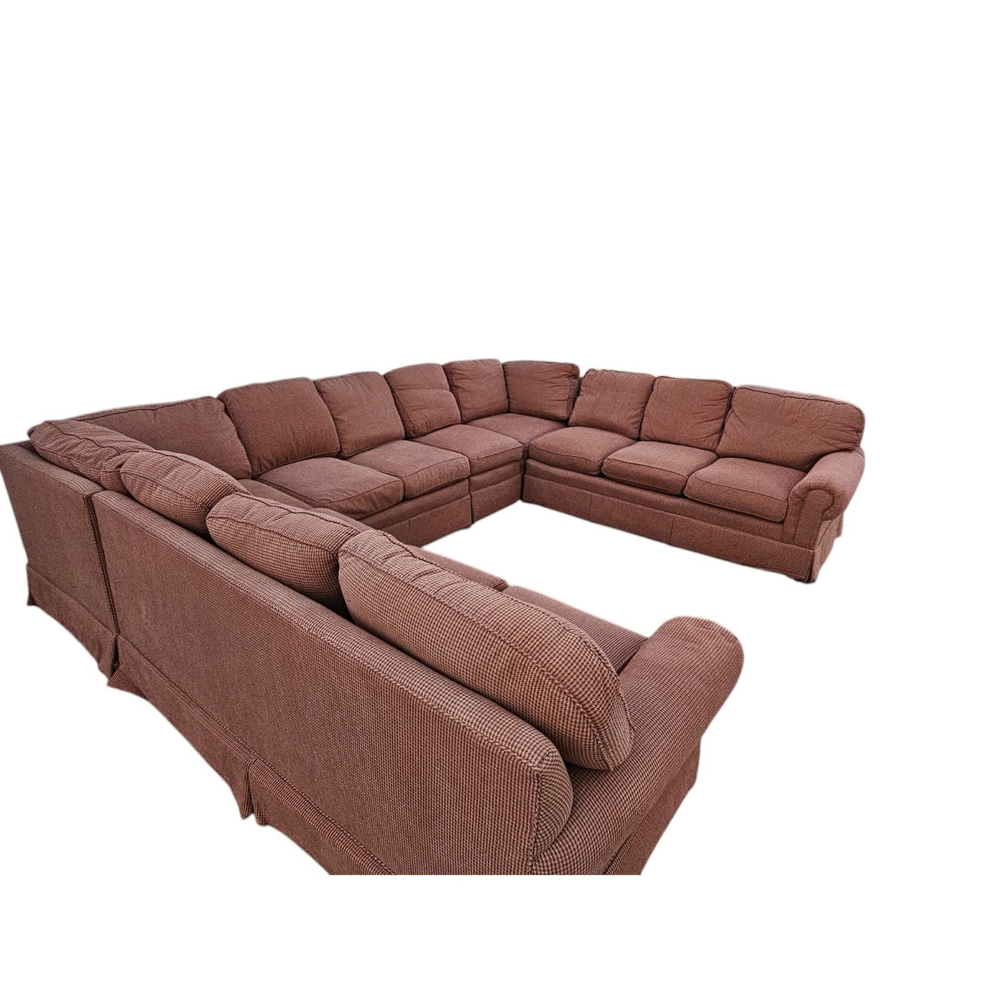 Higland House Large U Shaped Down Filled Sectional with Pillows and Stools