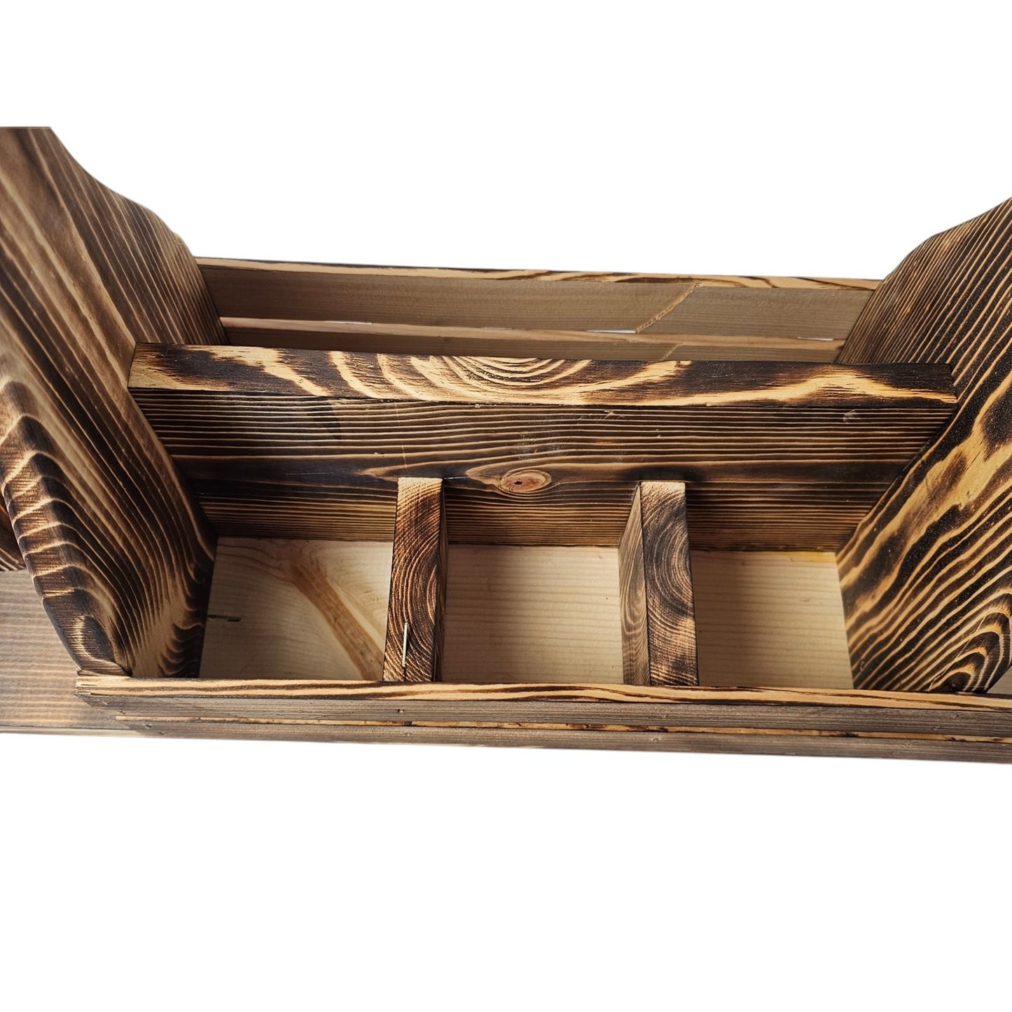 Wooden Picnic BBQ Caddy w/ Paper Towel & Condiment Holder - Made in Utah