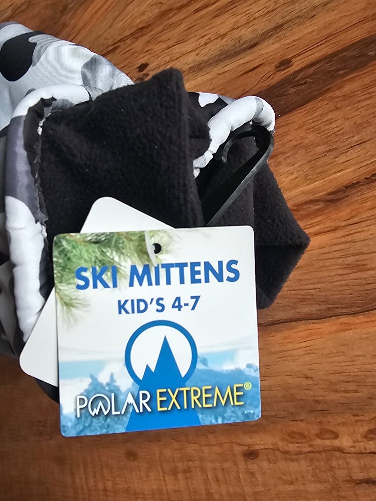 Polar Extreme Kids’ Water-Resistant Camo Mittens, Ages 4–7