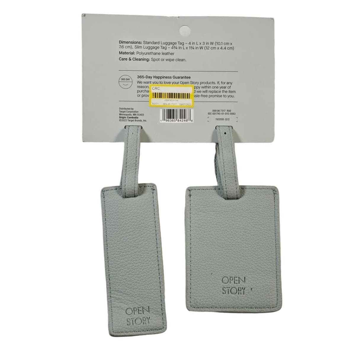 Bulk Pack of 9 Open Story Luggage Tag Set Puritan Gray Leather