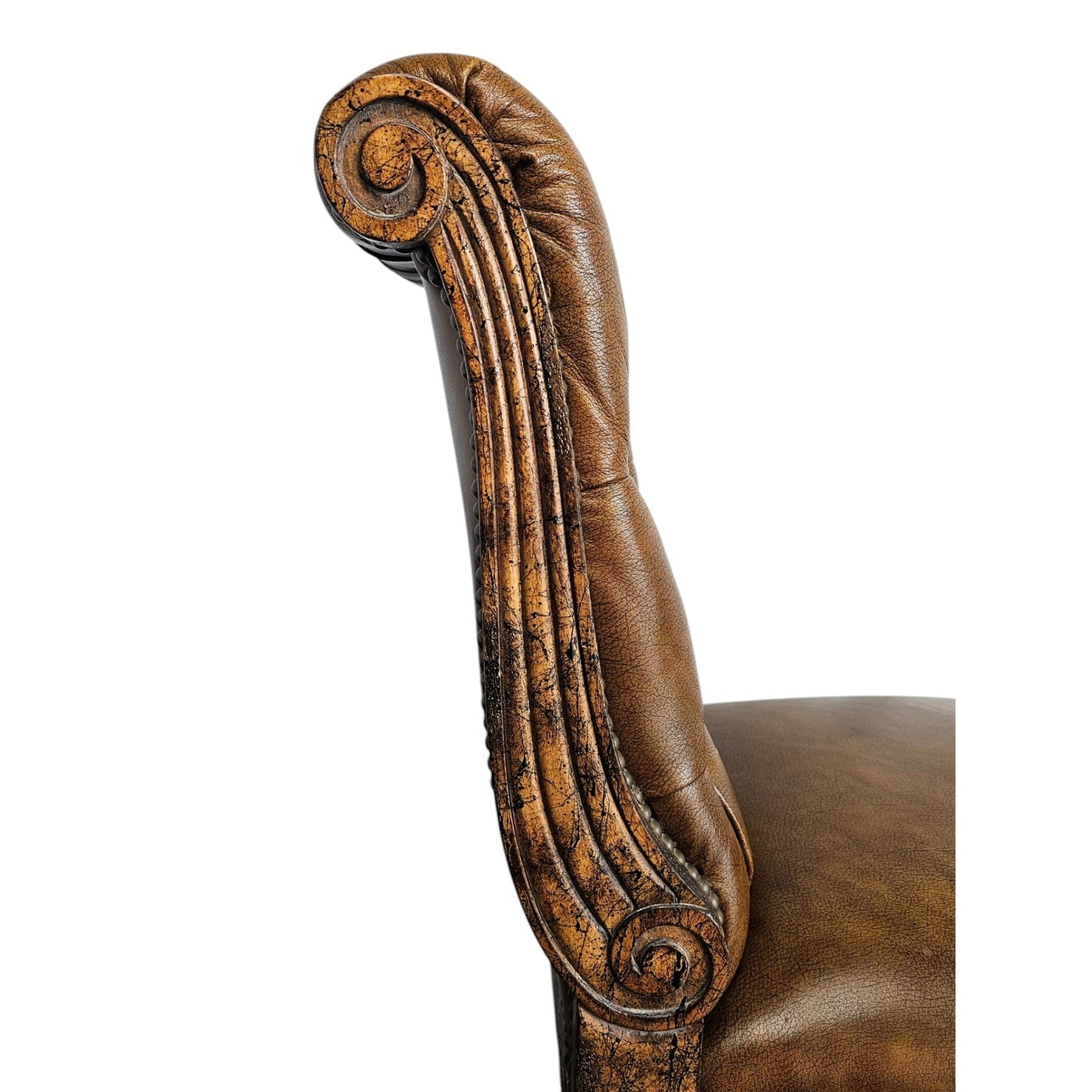 Our House Designs Custom Armless Executive Swivel Office Chair with Hand Tufting