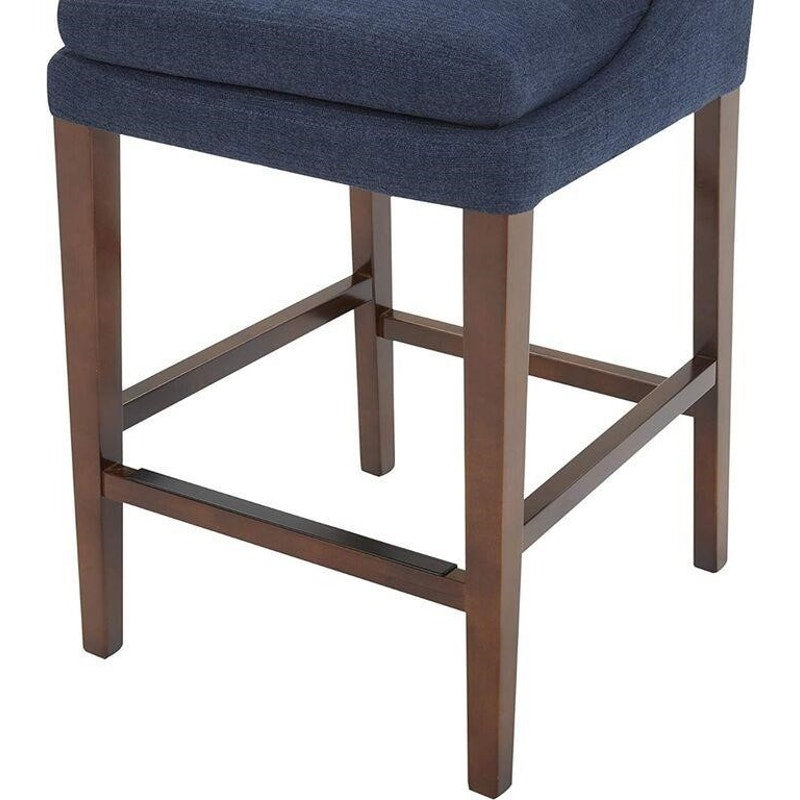 Stone & Beam Elise Upholstered Barstool, Blue