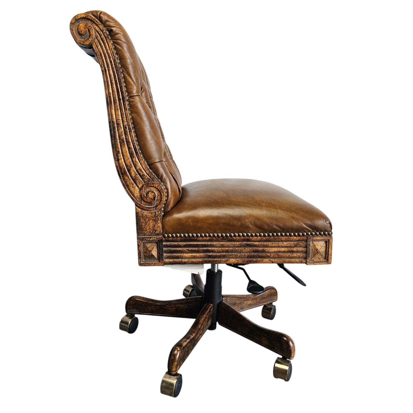Our House Designs Custom Armless Executive Swivel Office Chair with Hand Tufting