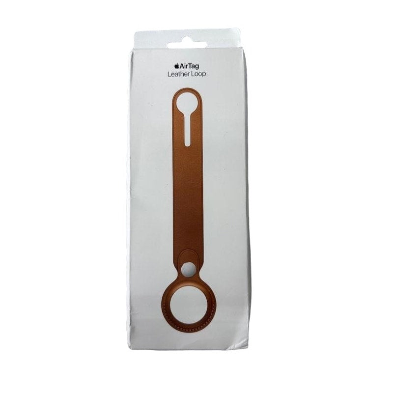 Apple AirTag Case Leather Loop - Saddle Brown
