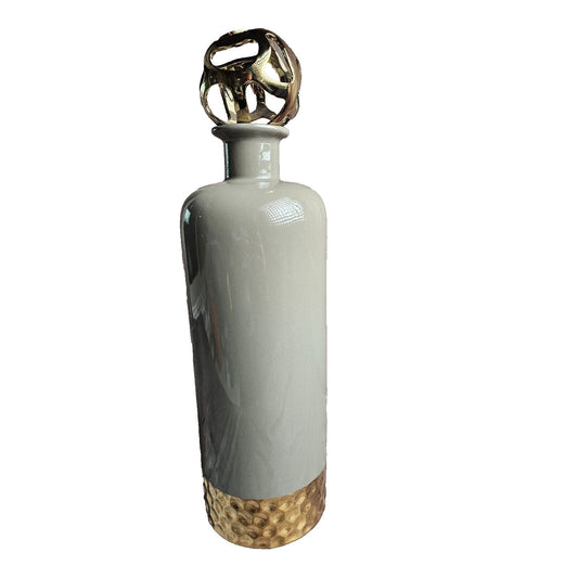Gray Ceramic Bottle with Gold Top 20