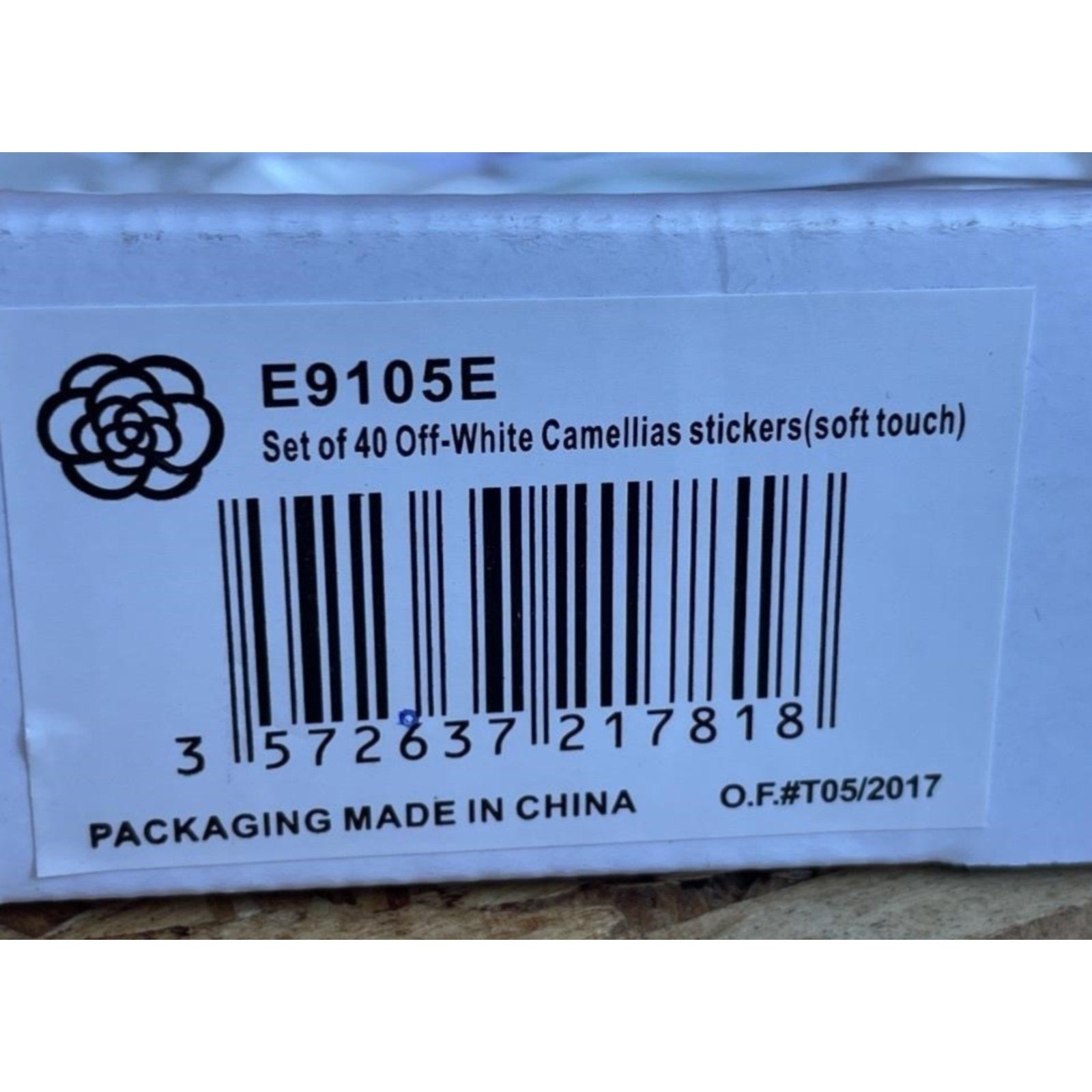 Off-White Camellias Stickers Elegant Floral Designs