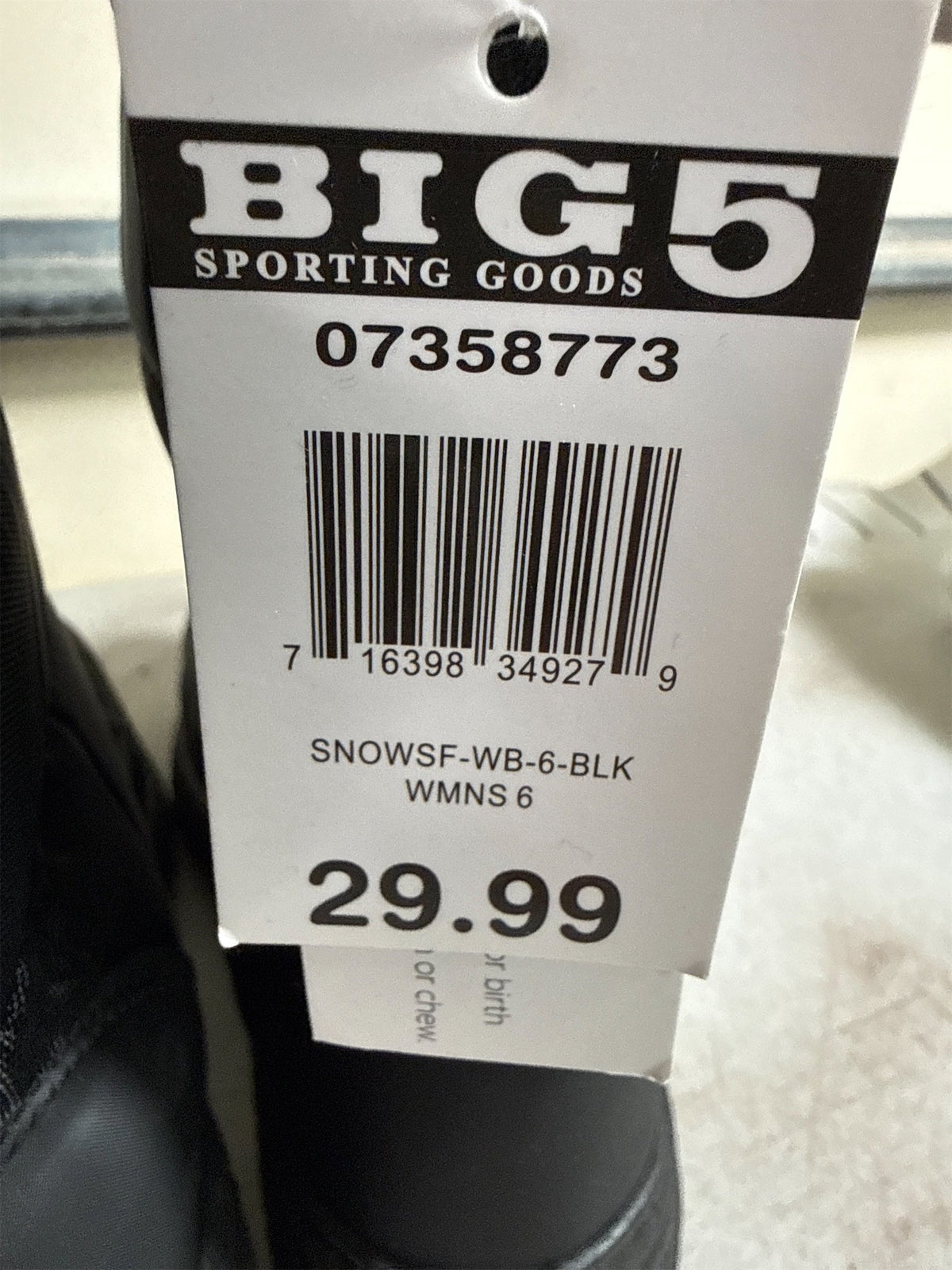 WFS Women's Snowflake Insulated Snow Boots - Black, Size 6