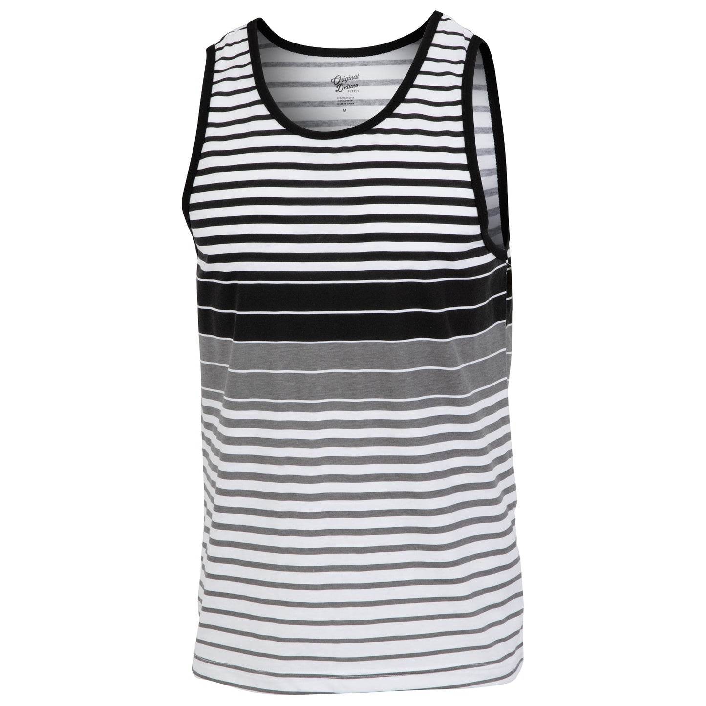 Original Deluxe Men's Multi-Stripe Tank Top - Black Combo, Small