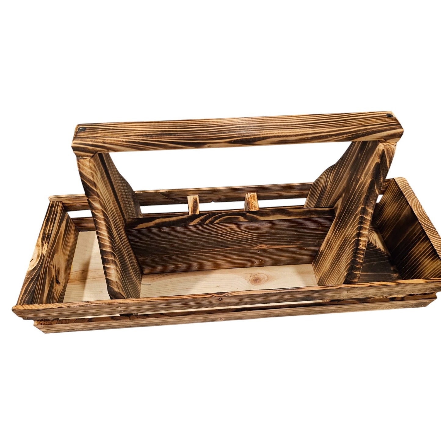 Wooden Picnic BBQ Caddy Condiment Holder - Made in Utah