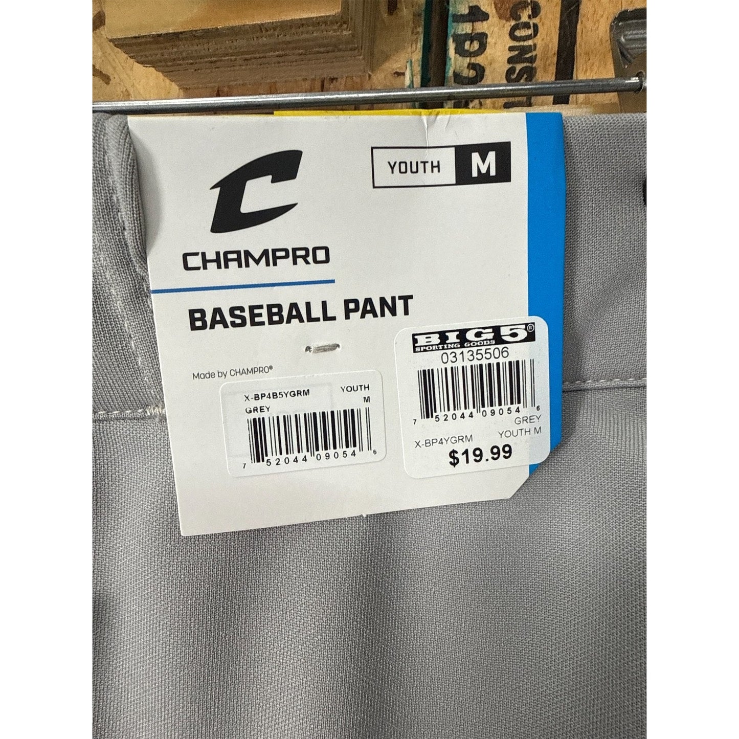 Champro Cycle Pull-Up Youth Baseball Pants with Belt Loops- M