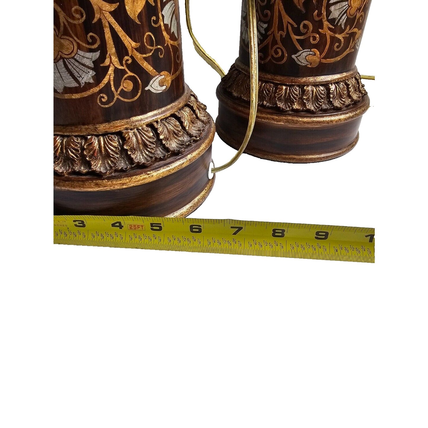 Bradburn Gallery Hand Painted Rosewood Lamps Pair