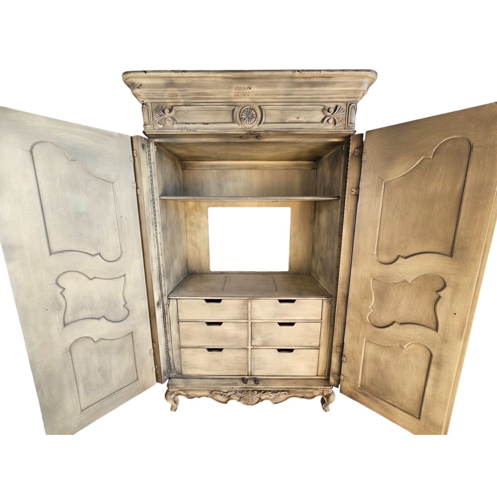 Vintage Hickory Chair Armoire Hutch Cabinet | Stretch Your Dollar