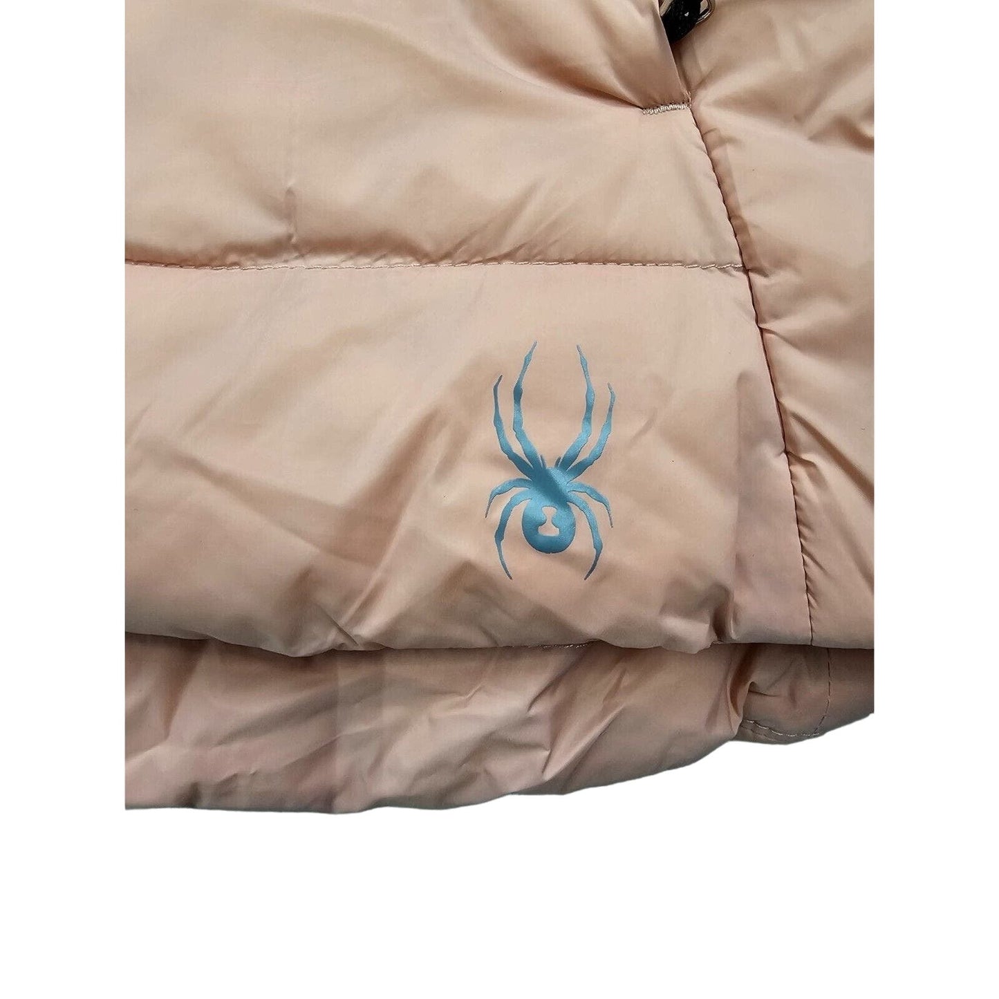 Spyder Women's Clara Short Puffer Hooded Full Zip Jacket, Misty Rose L