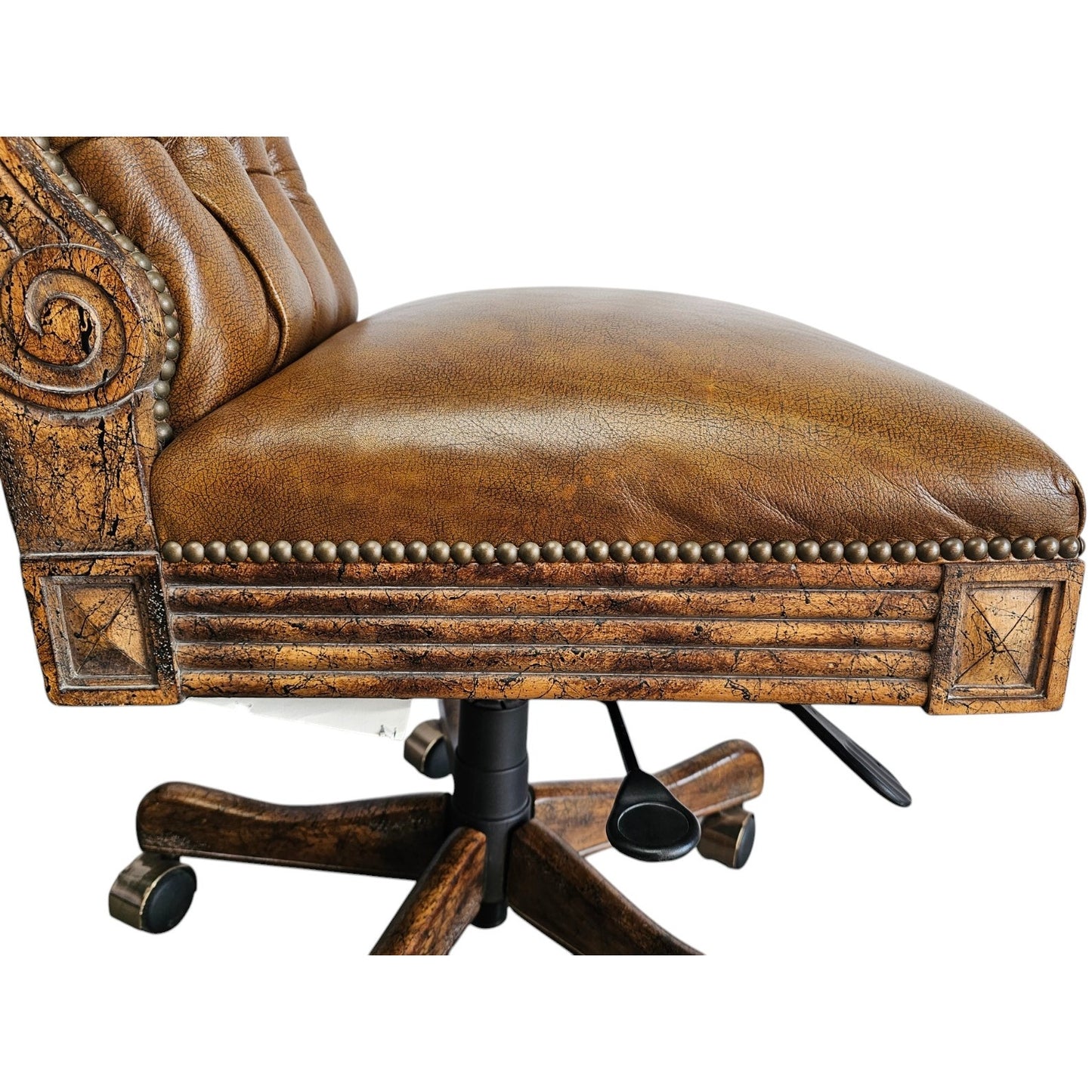 Our House Designs Custom Armless Executive Swivel Office Chair with Hand Tufting