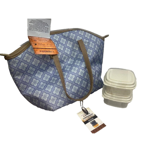 Foundry Thermal Lunch Bag Tote Cooler With Two Containers