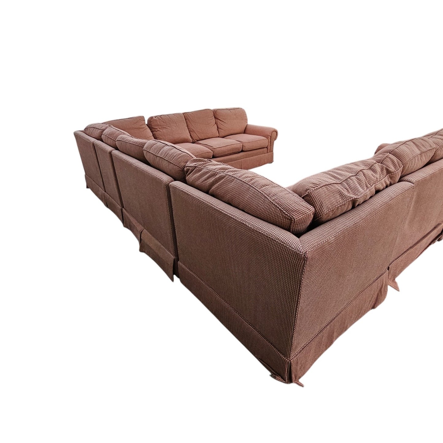 Higland House Large U Shaped Down Filled Sectional with Pillows and Stools
