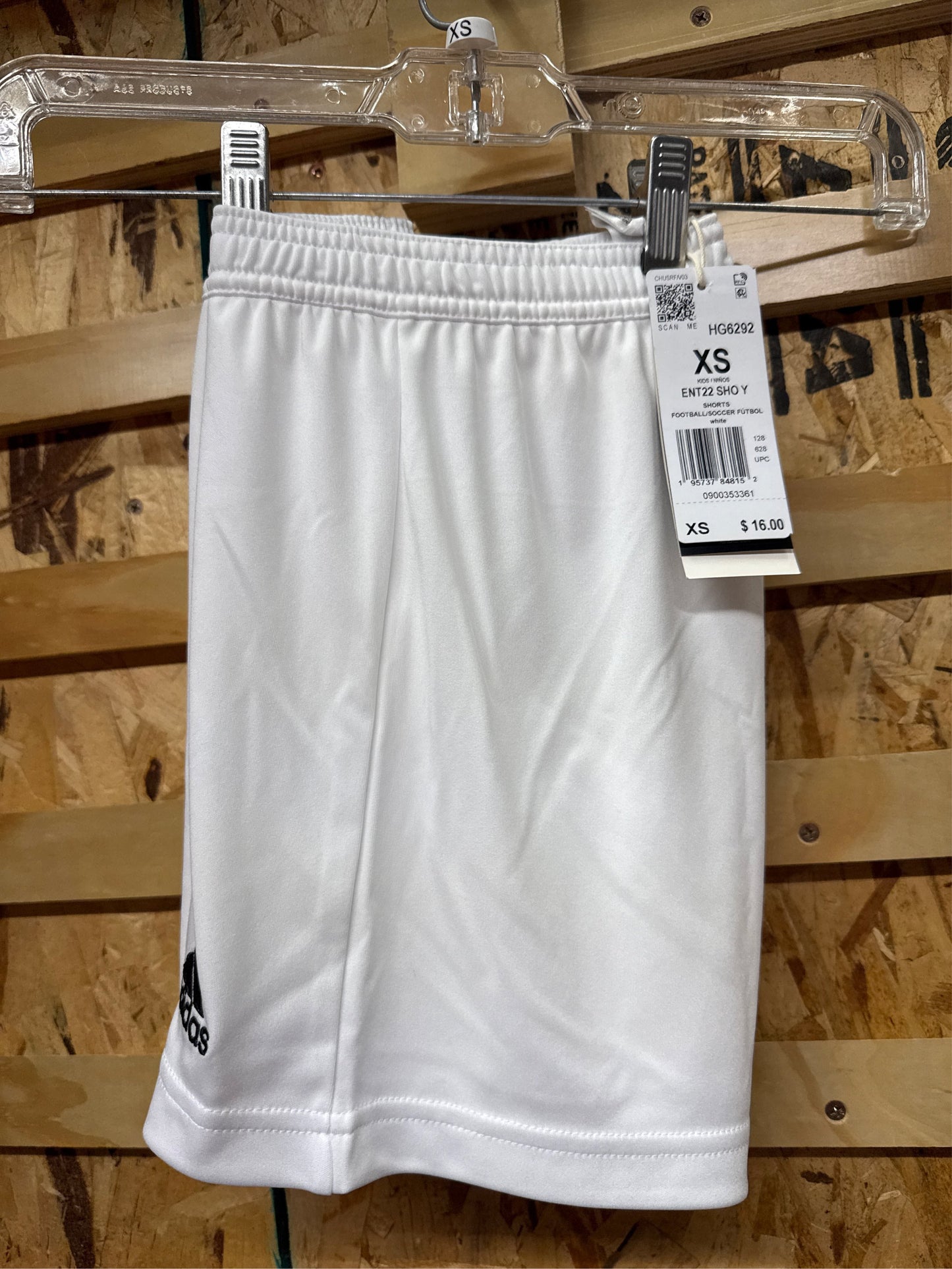 Adidas Kids' Entrada 22 Soccer Shorts - White, Size XS