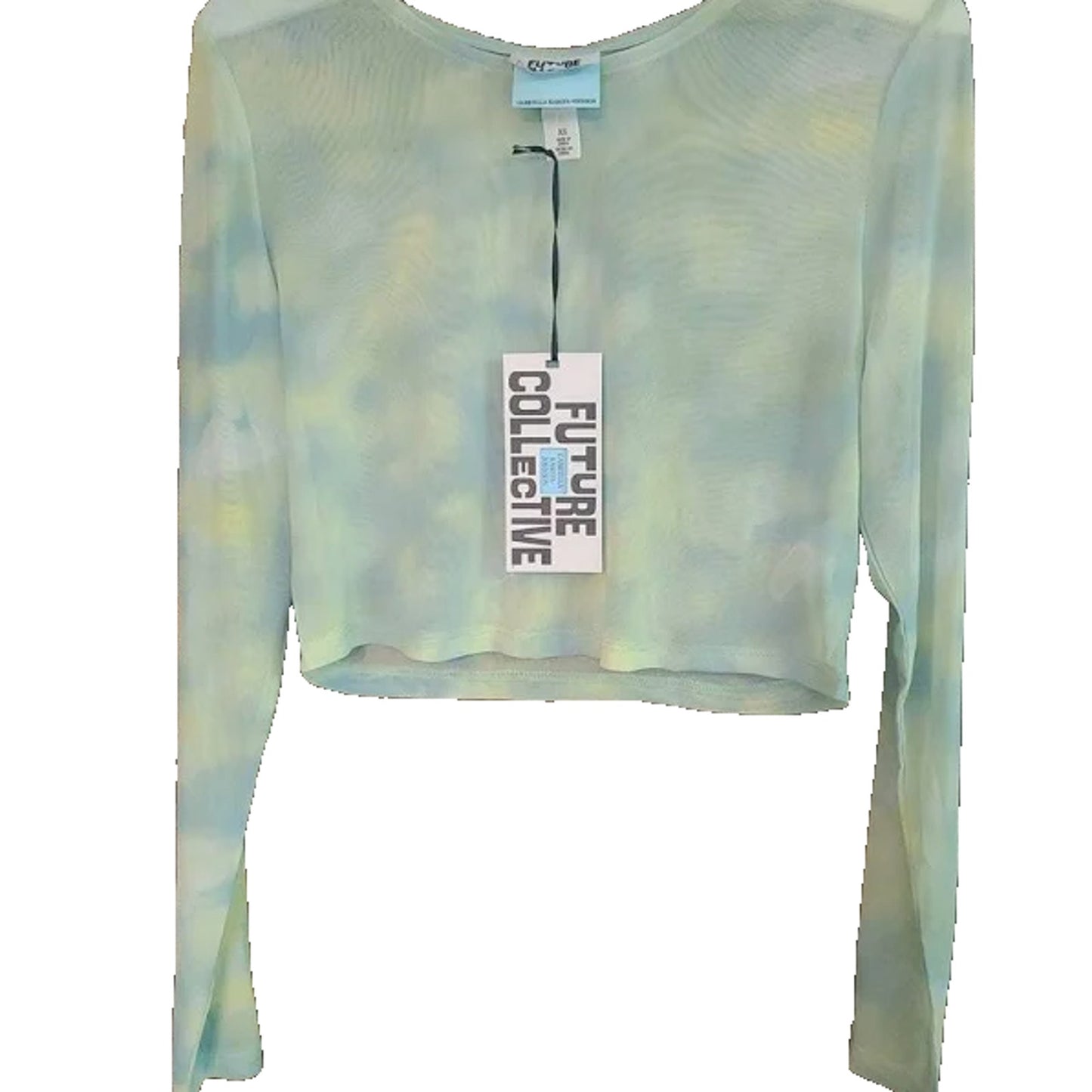 Future Collective Womens Mesh Green Crop Top, Size 2XL