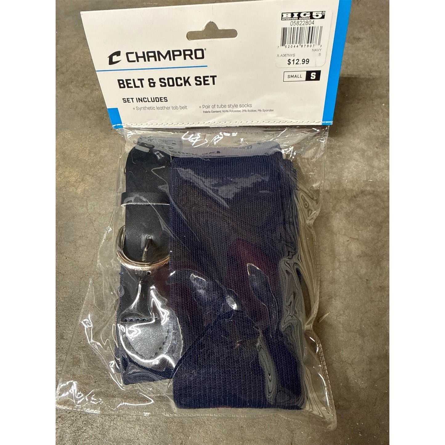 Champro Baseball Youth Belt and Sock Set - Small, Navy Blue