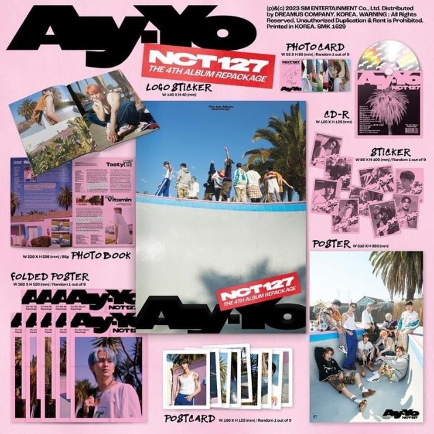 NCT 127 Ay-Yo (4th Album Repackage) CD + Folded Poster