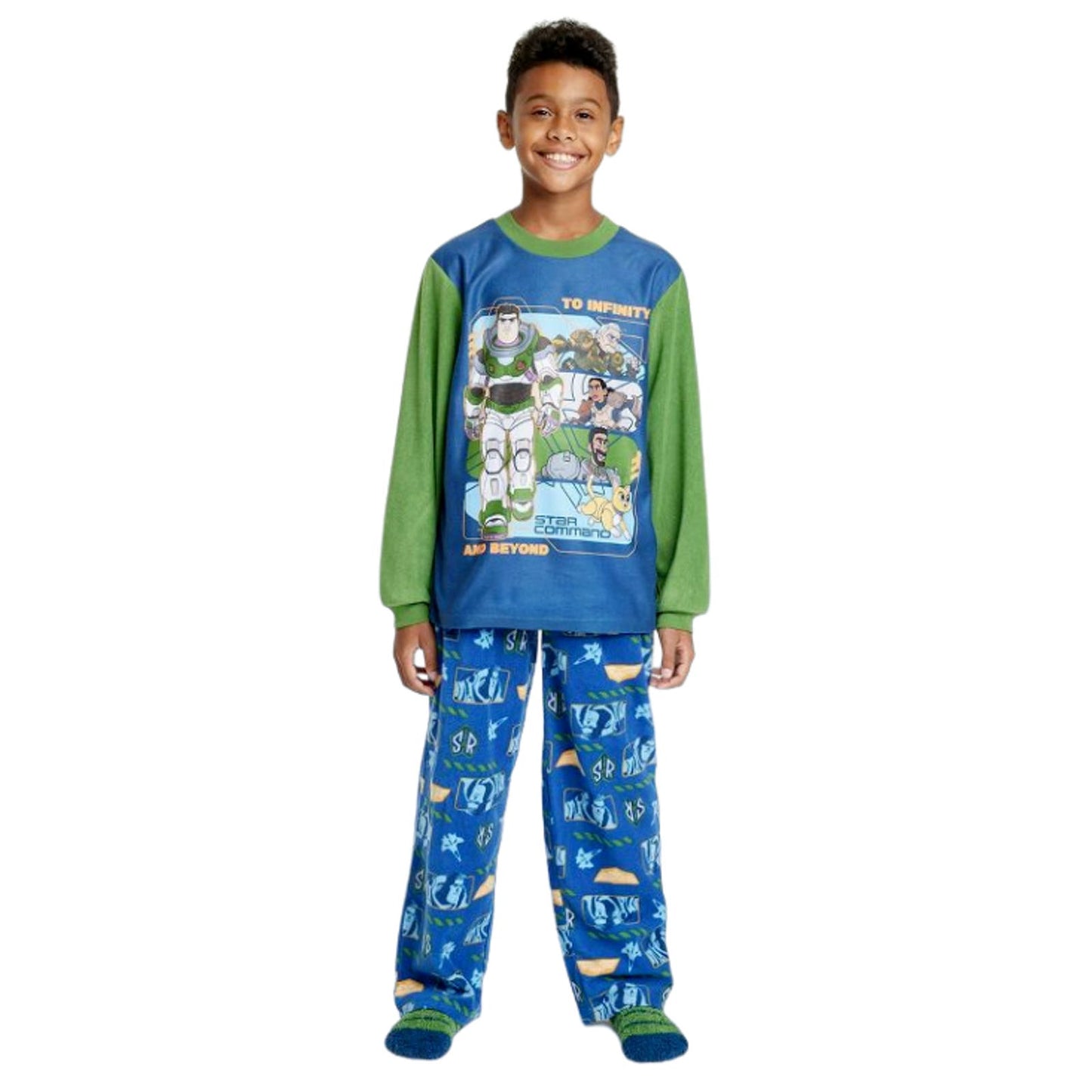 Boys' Disney Pixar Toy Story Buzz Lightyear 2pc Long Sleeve Pajama Set Socks S