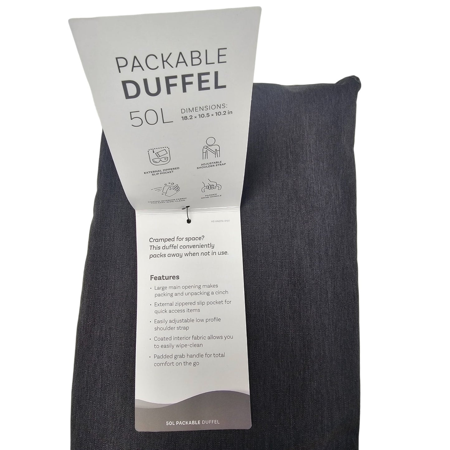 High Sierra 50L Packable Duffel Bag - Dark Gray