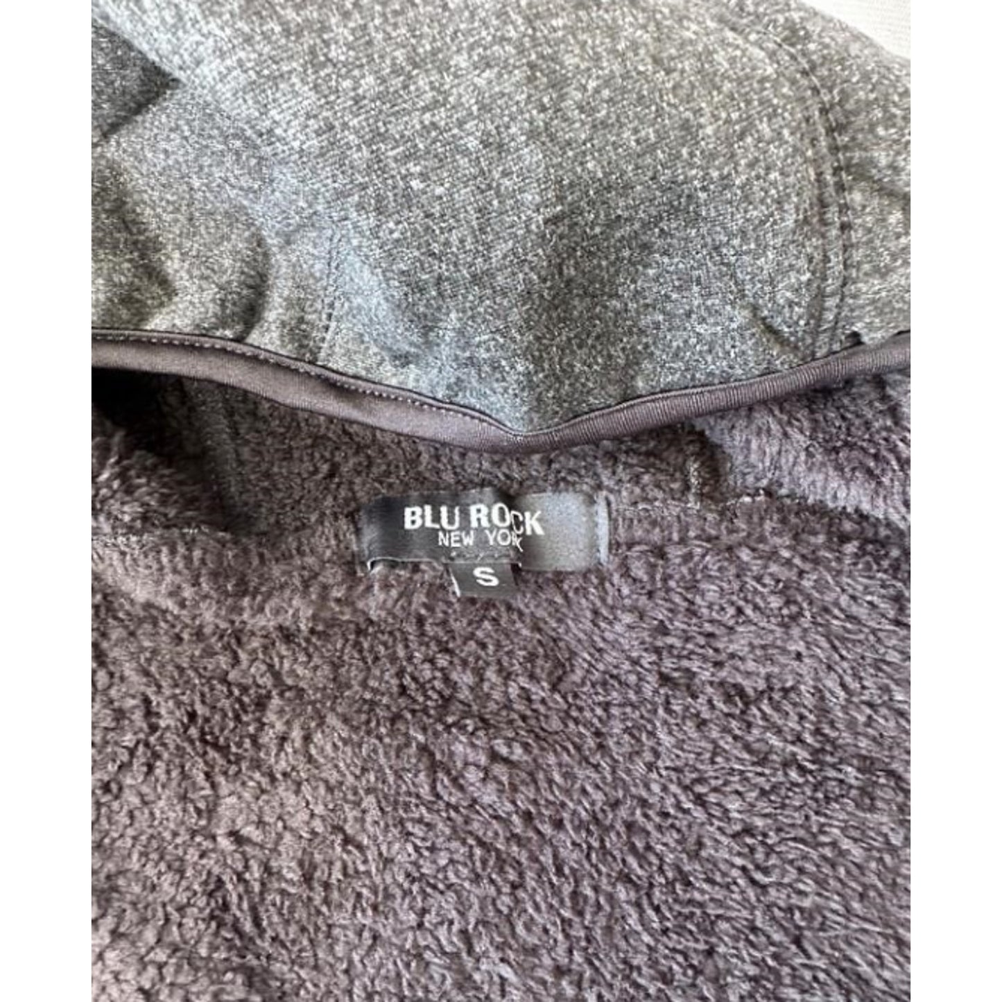 Blu Rock Men's Gray Fleece Lined Full Zip Hoodie