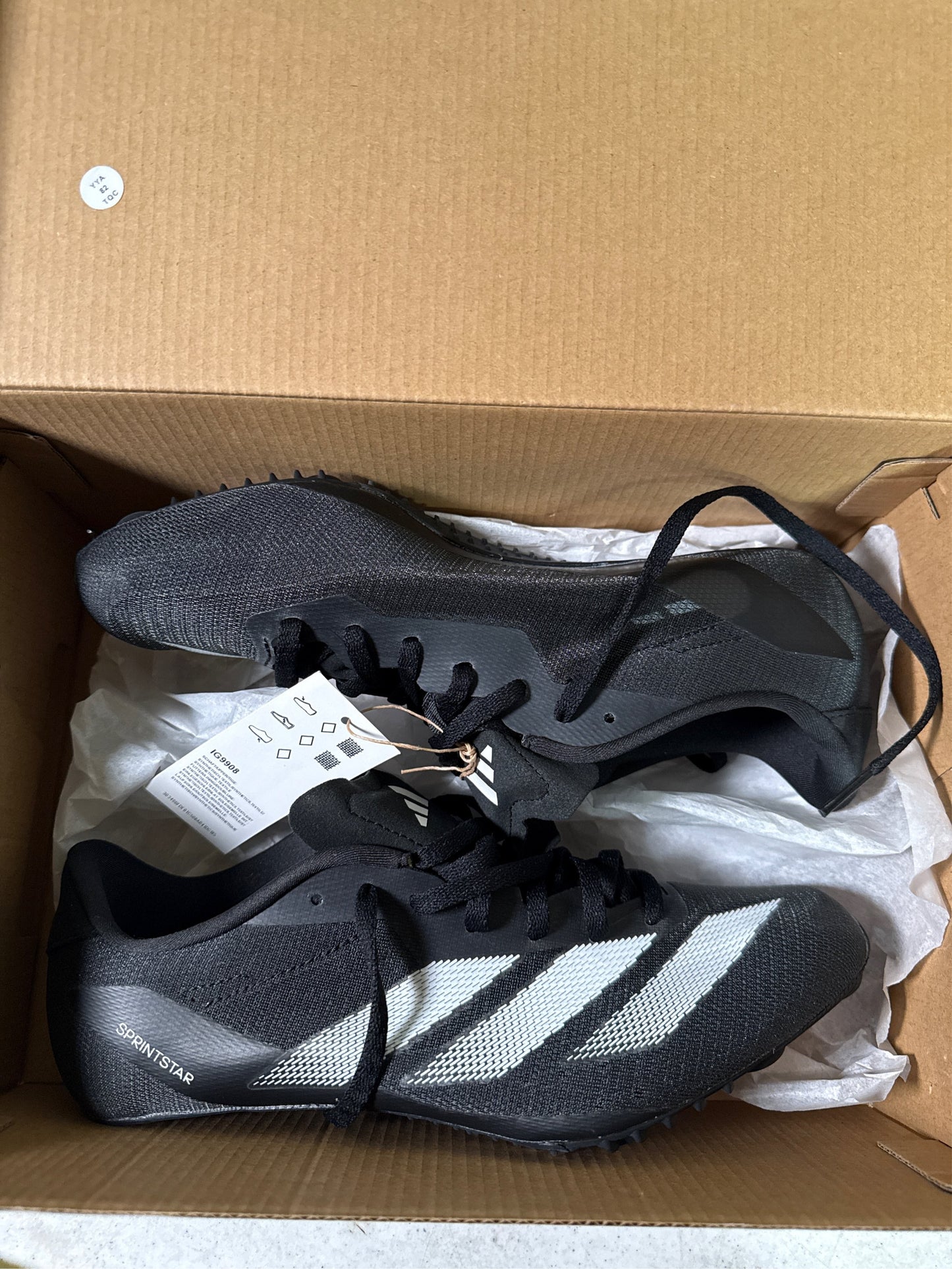 Adidas Sprintstar Unisex Track Spikes - Black/Zero Metallic/White (8M/9W)