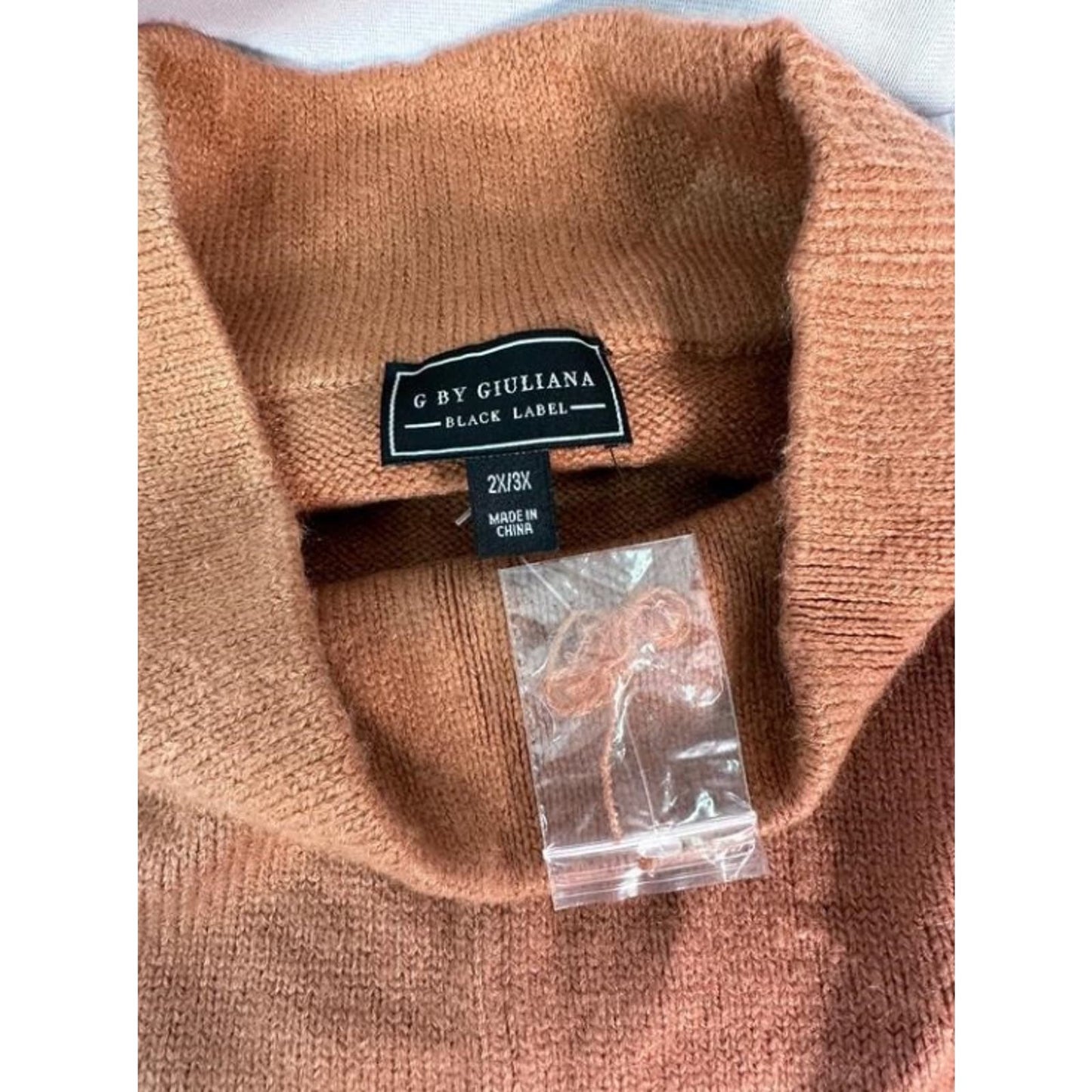 G by Giuliana Black Label Women's Size 2X/3X Light Cedar High Low Sweater Poncho